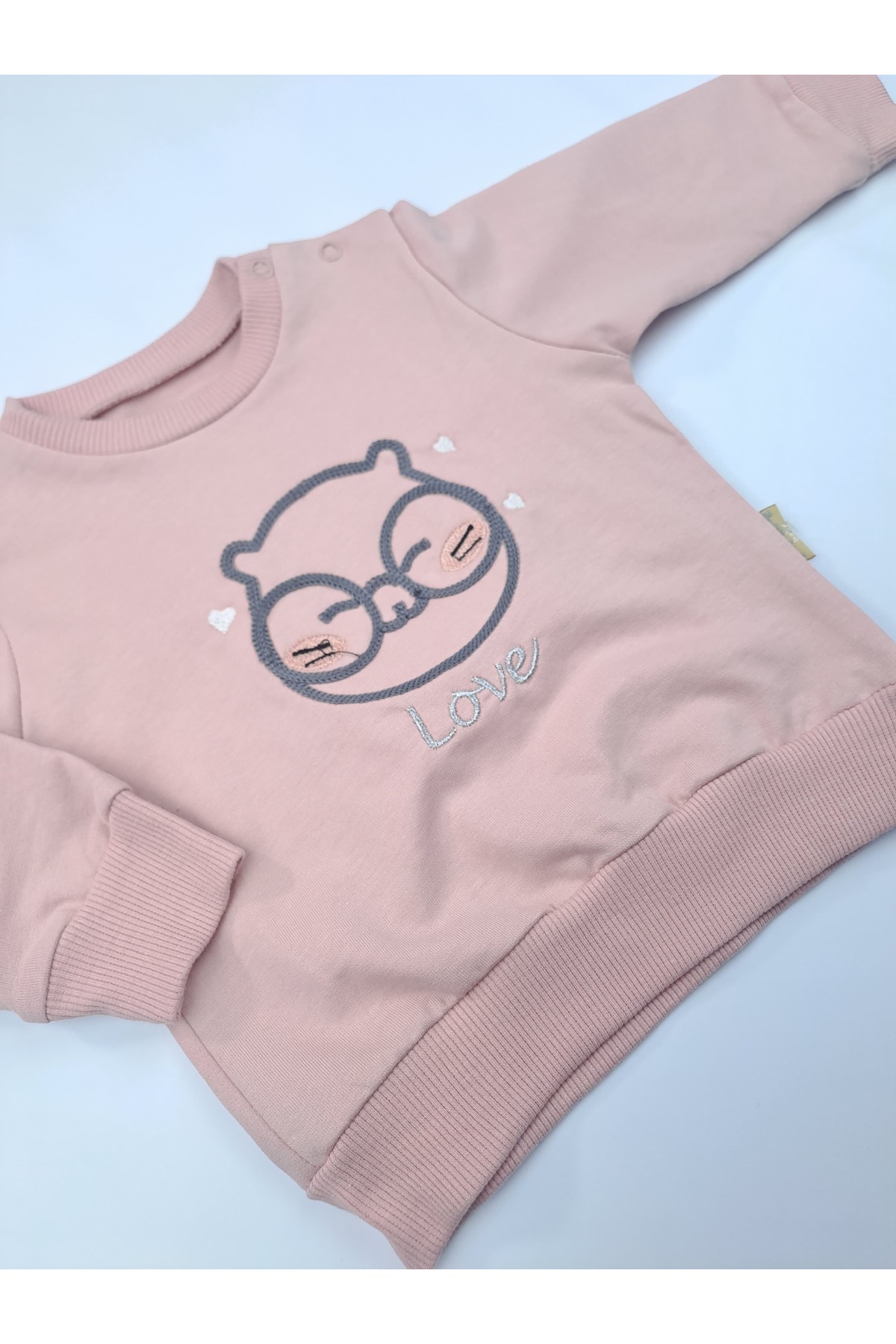 yavrucak kıds Kız Çocuk Premium Kalite Penye İkili Pijama Gül Kurusu Renk Takımı Baykuş İşlemeli fotoğrafı 2 (önizleme)