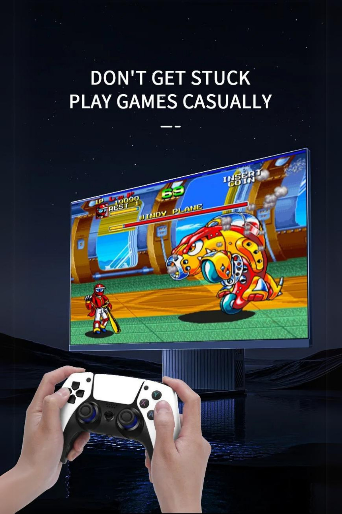 4k Kablosuz Çift Kol Retro Oyunlar Game Stick 64gb Hafıza 20000 Oyun Atari 4