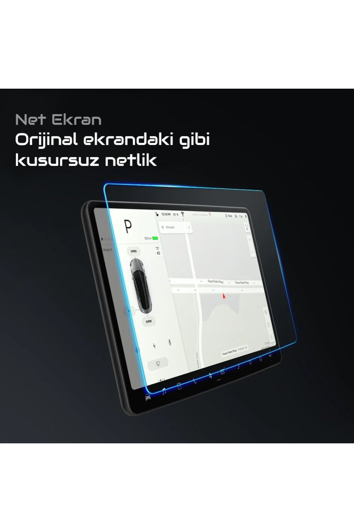 Engo-Transparent Nano Compatible with Tesla Model Y Screen Protector 15 inch 5