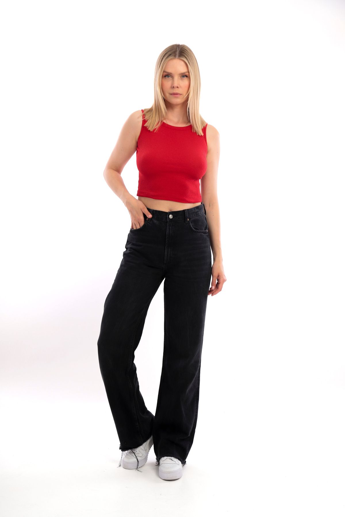 C206 Uzun Göbek Üstü Bluz Atlet Crop Hafif Şık Crop Büstiyer New Models Krop C206 - 3