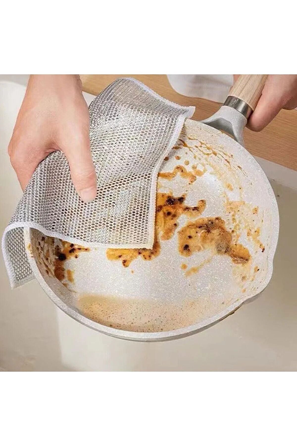 BlackBird Home-3 Pieces Inox Wire Dishcloth - Double Layer and Anti-Scratch Cleaning High Quality 8