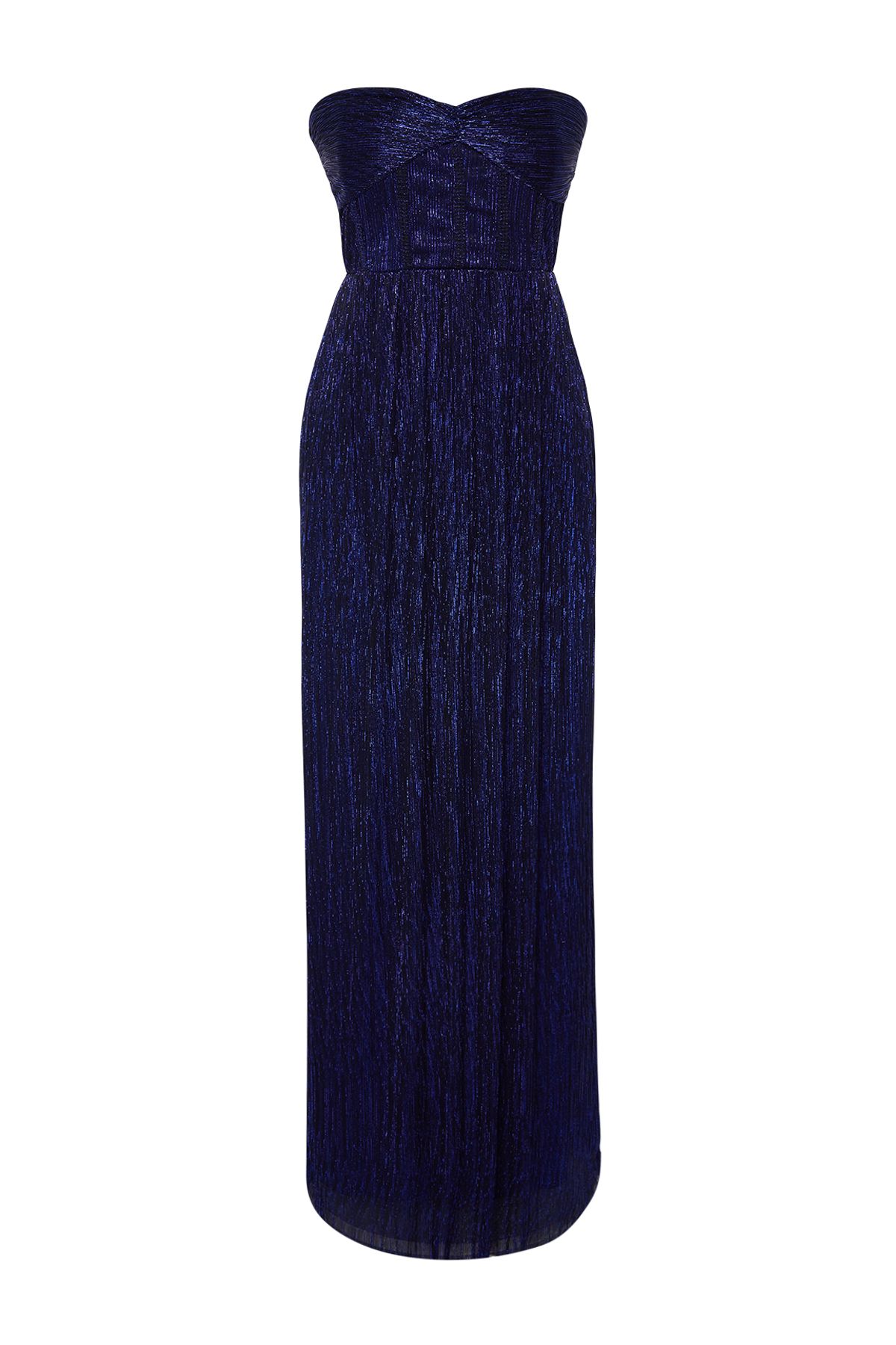 Trendyol Collection-Saks Farbenfrohes A-Cut-Abendkleid aus Strick - Abschlusskleid TPRSS24AE00044 8