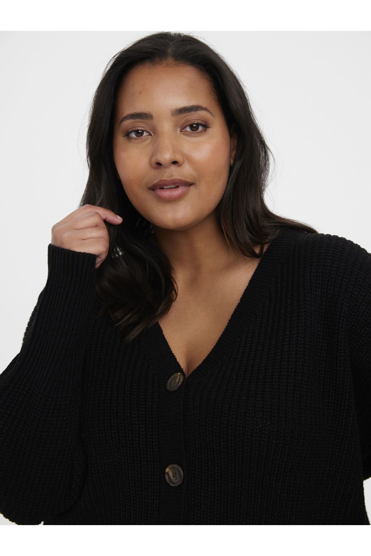 Veromoda Curve-Strickjacke VMLEA LS V-ОБРАЗНО ДЕКО CUFF CARDIGAN NOOS CURVE 5