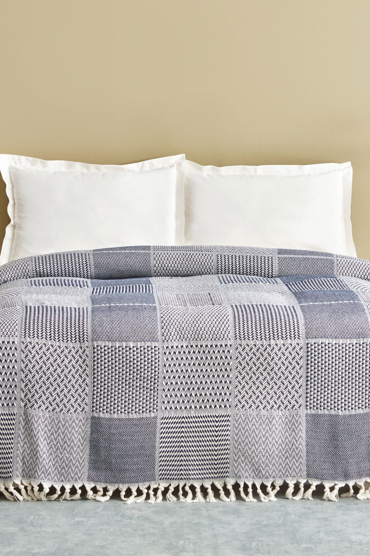 Karaca Home-Luna Double Pike Navy Blue 2
