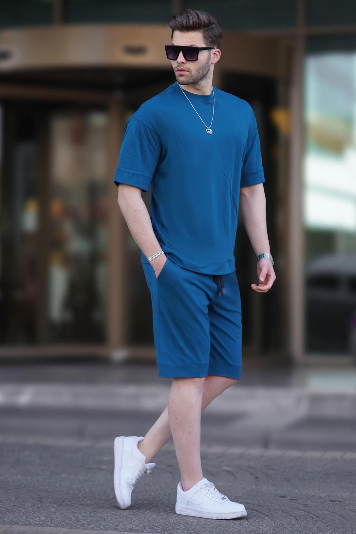 ست شلوارک مردانه پایه Black Crew Neck