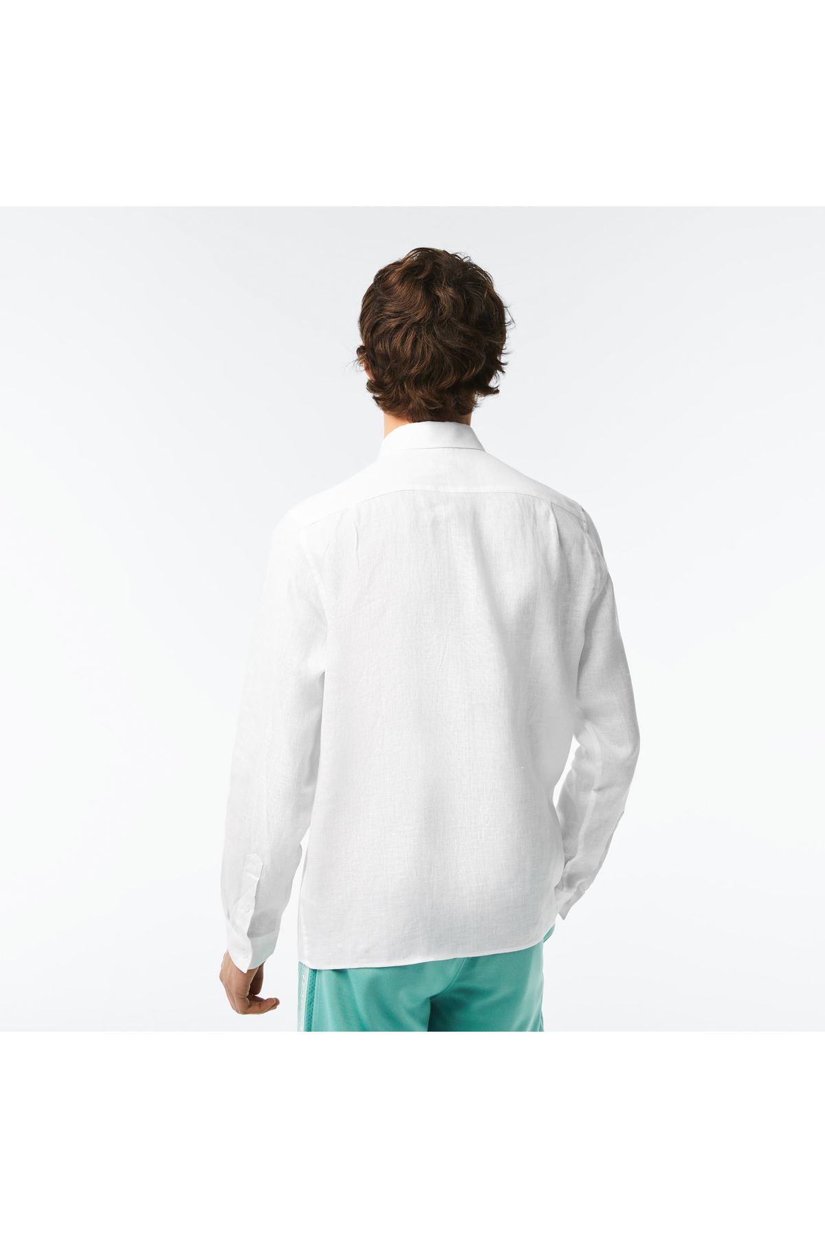 Lacoste پیراهن سفید کتانی معمولی مردانه