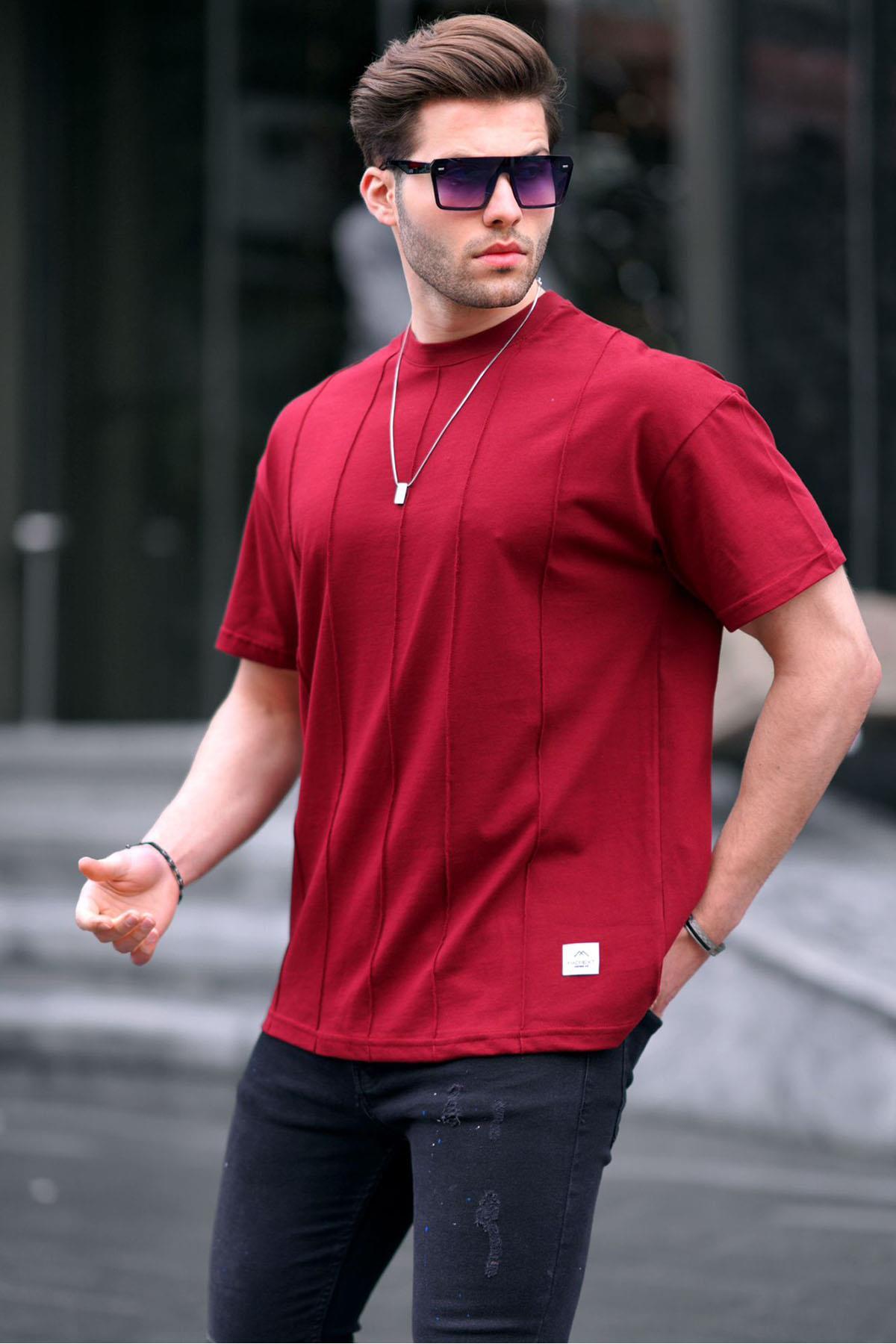 تیشرت مردانه یقه یقه خاکستری رنگ شده