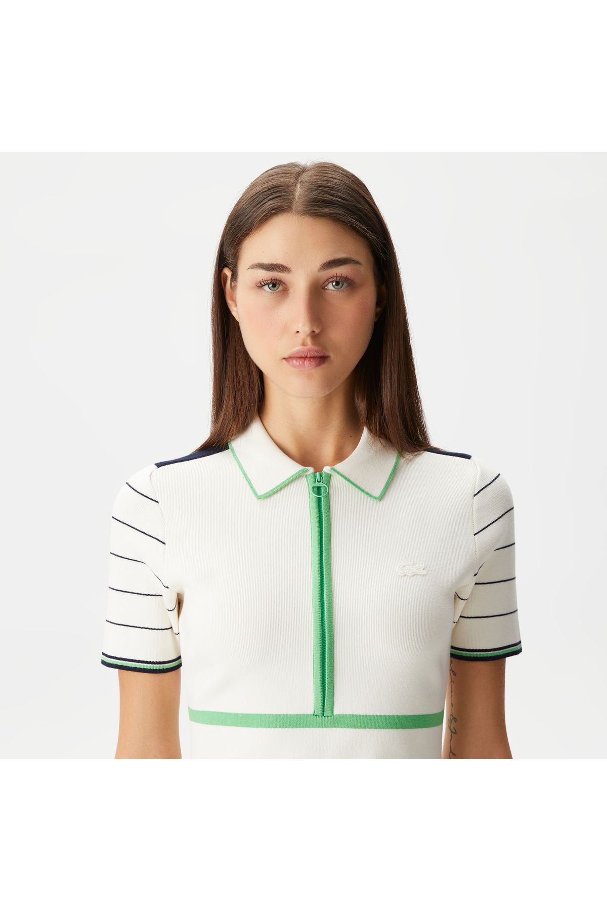 Lacoste Flare Fit Polo Yaka لباس سفید