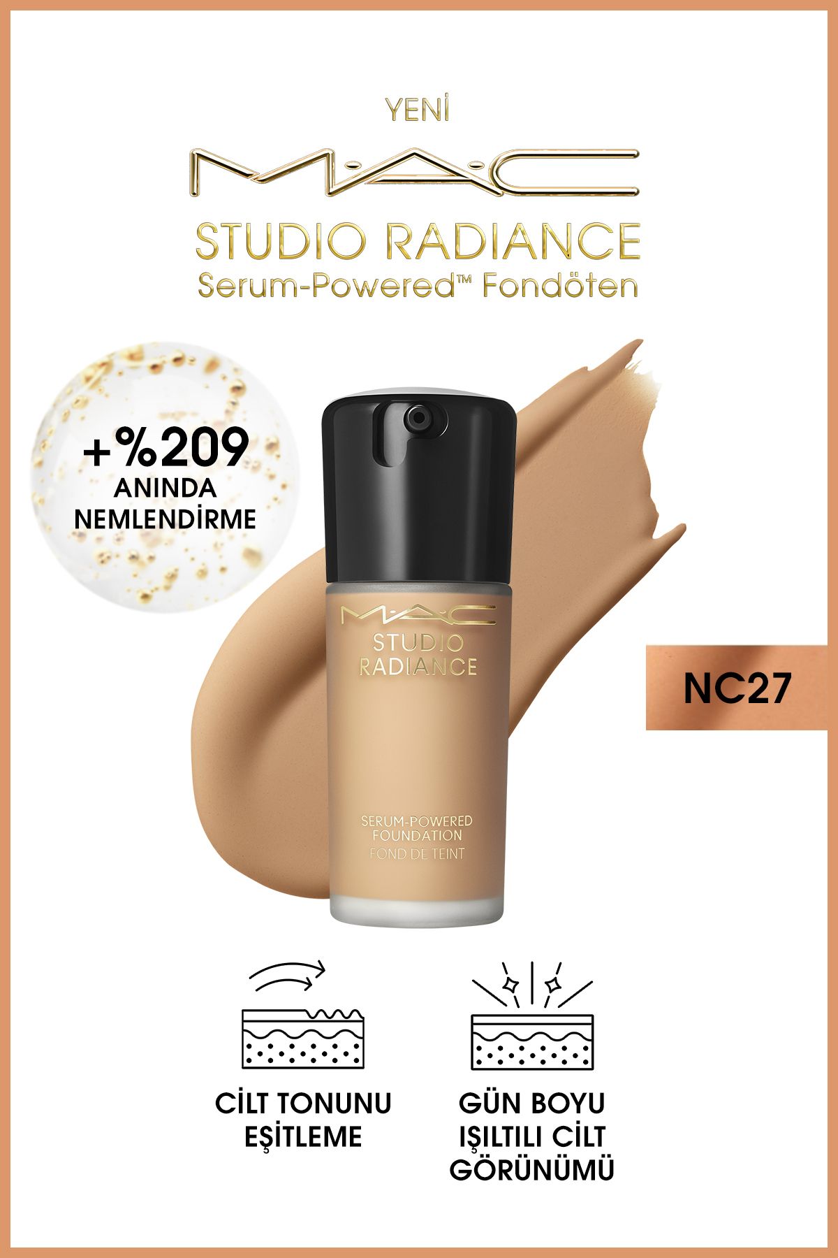 Mac Studio Radiance Serum-Powered™ Foundation-NC27-30ml-773602656714 119586