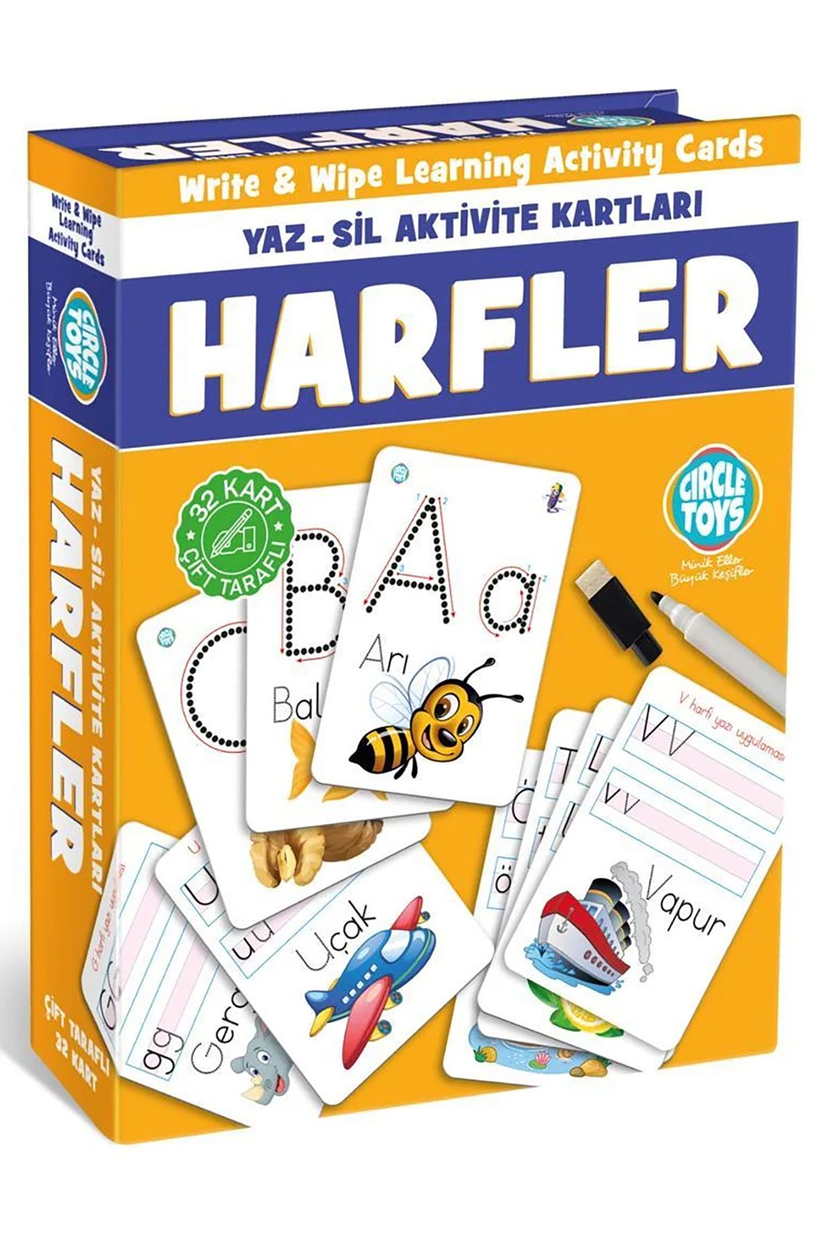 Circle Toys Yaz-sil Harfler Zeka Oyunları Standart Karışık Renkli M9K24L01523N1