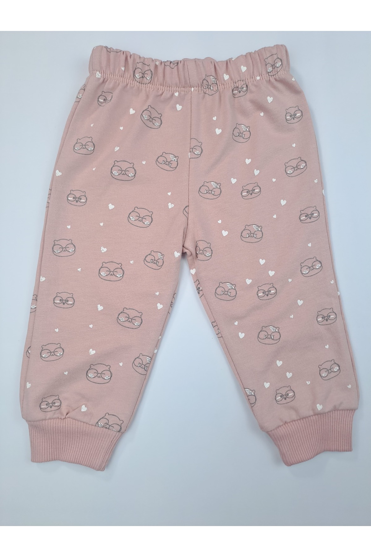 yavrucak kıds Kız Çocuk Premium Kalite Penye İkili Pijama Gül Kurusu Renk Takımı Baykuş İşlemeli fotoğrafı 3 (önizleme)