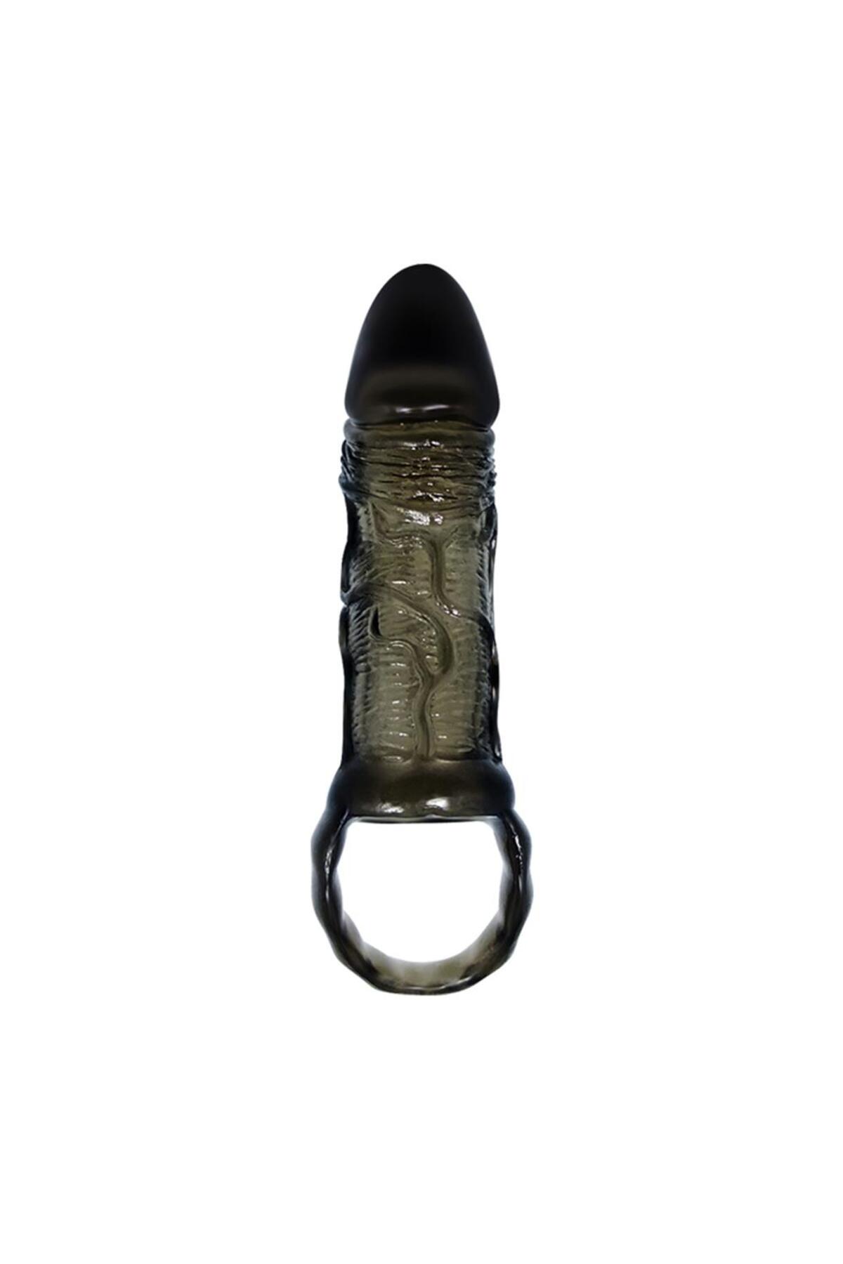 Breyden 16 CM Siyah Zenci Uzatmalı Silikon Penis Kılıfı Dildo 5
