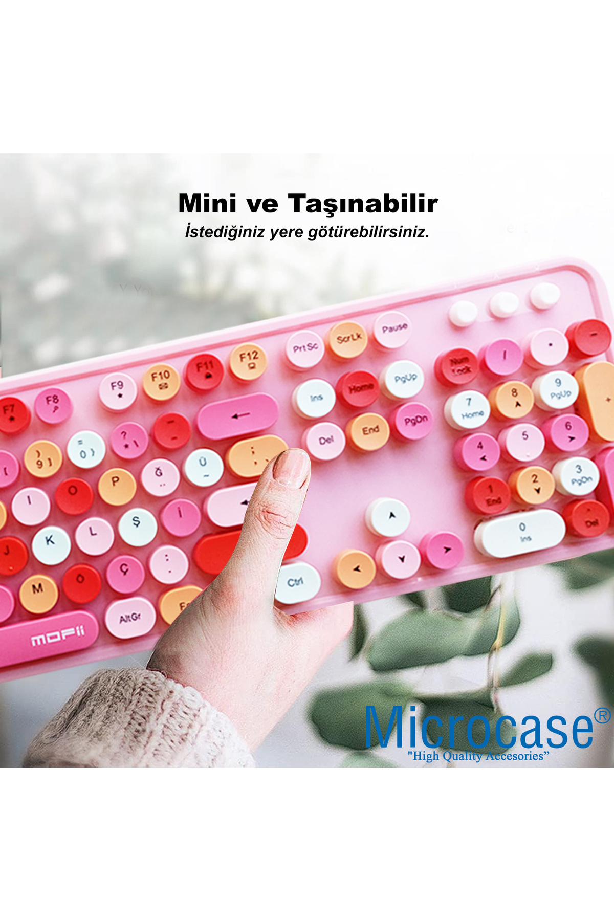 Mofii Sweet Serisi Renkli Kablosuz Klavye Mouse Set Türkçe AL4259 5