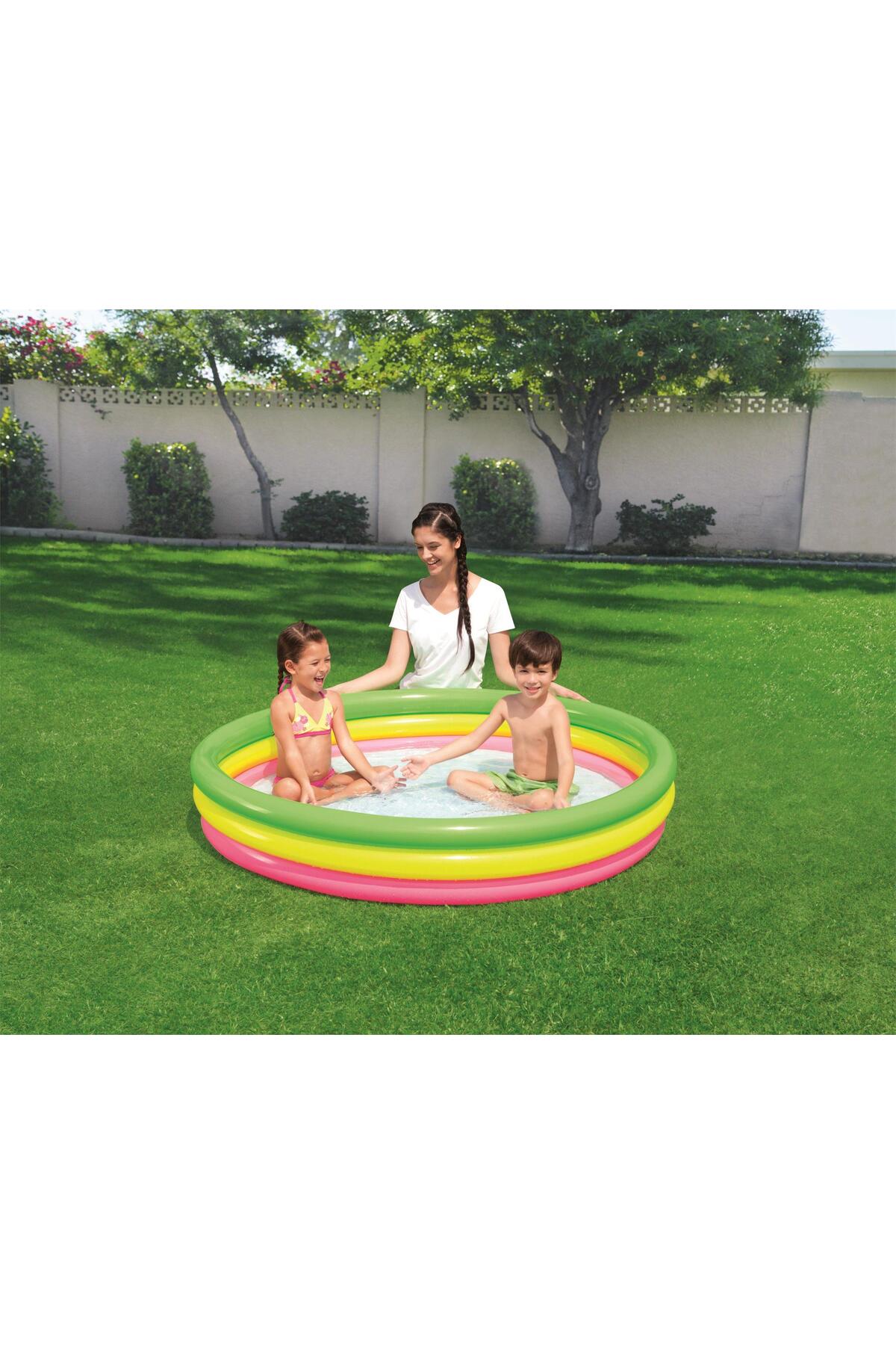 Mashotrend Havuz 51103 3 Boğumlu Şişme Havuz 152 X 30 CM + 10 TOP + POMPA - Çocuk Havuzu fotoğrafı 2 (önizleme)