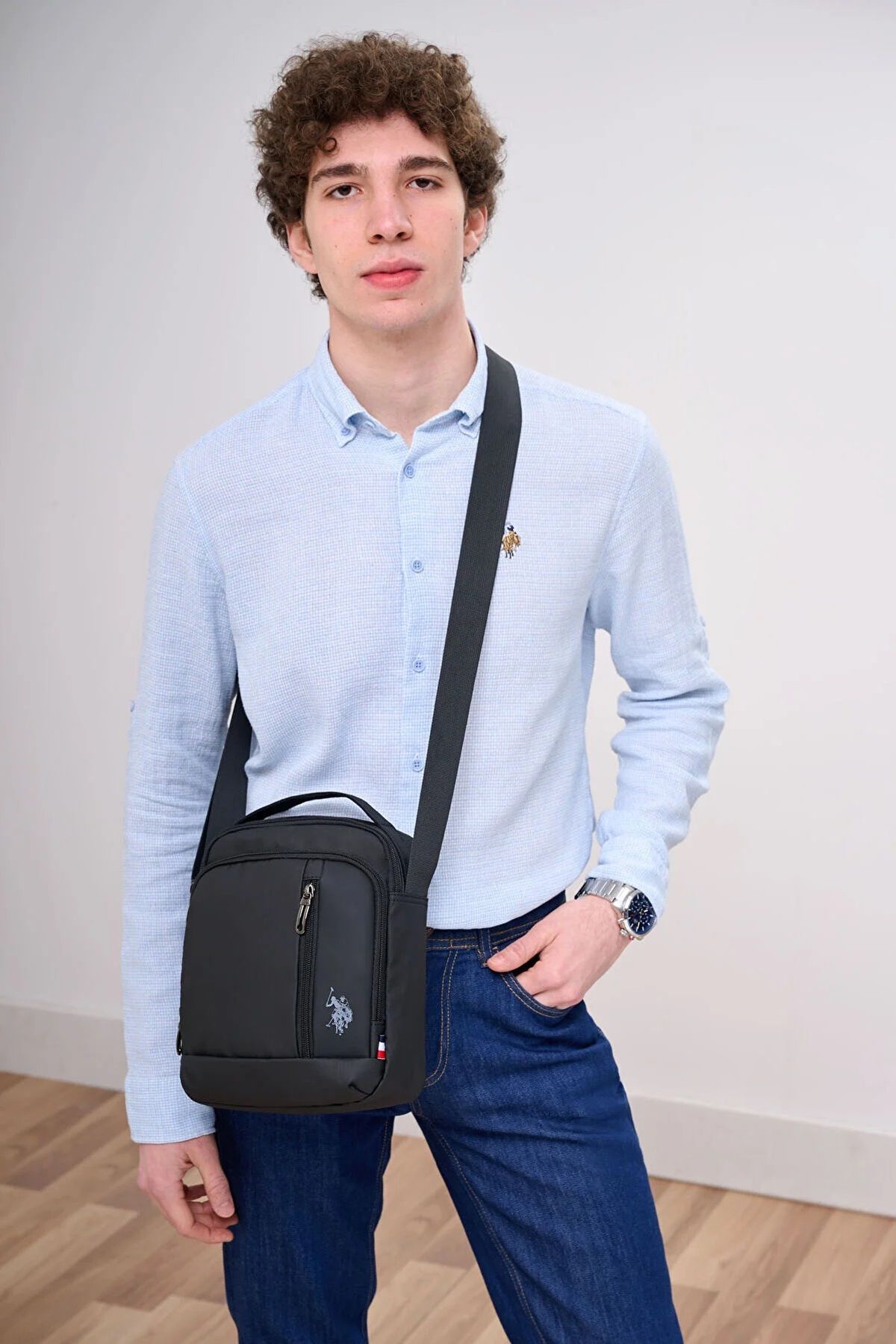کیف مردانه پولو Assn 24494 کیف شانه ای کیسه های مسنجر BLACK U.S. Polo Assn.