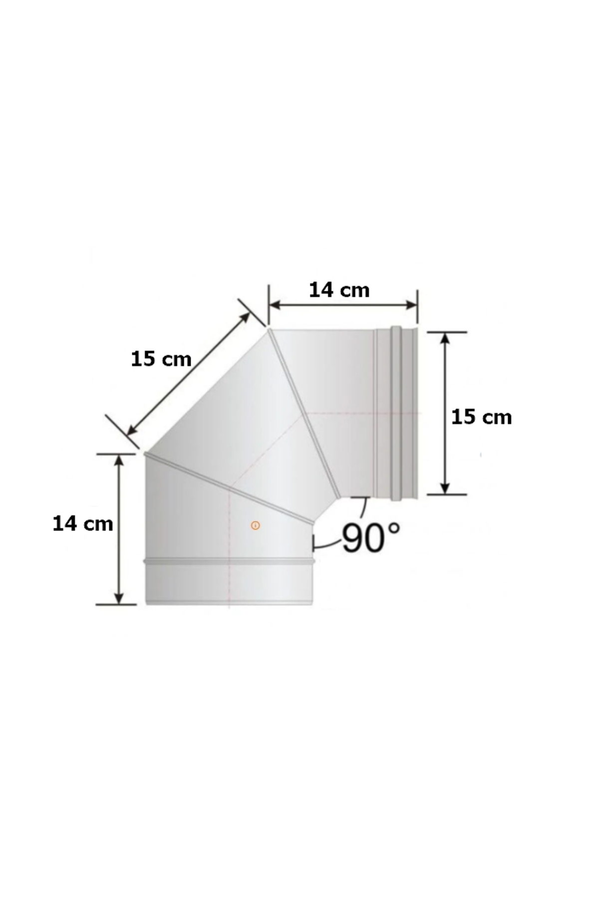 150 mm Paslanmaz Çelik 90 Derece Dirsek 2