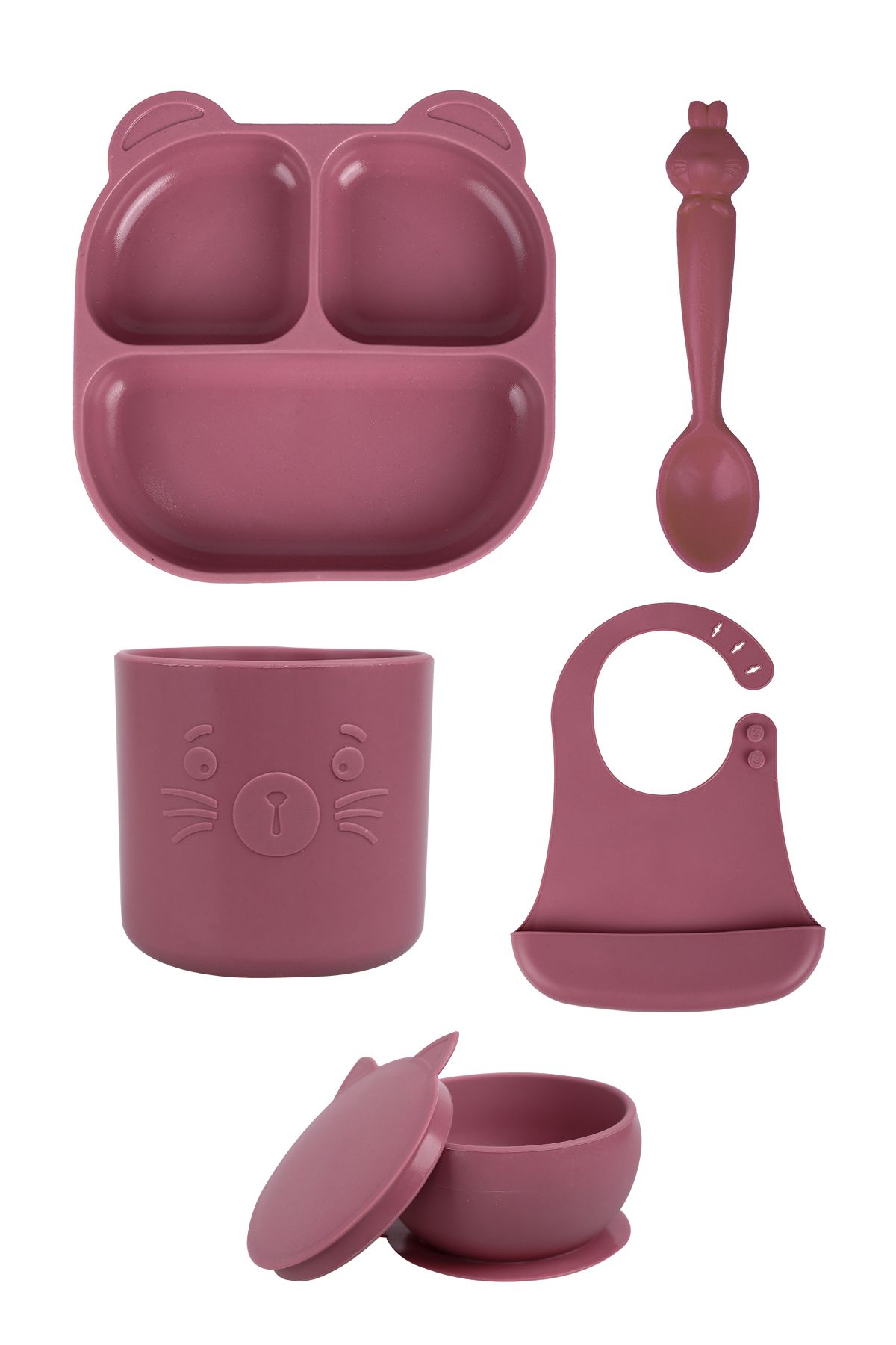 Pandish Nutrition Set MamMa, HamHam, BuBu, KitTen, Bibsy Velvet Purple - Бордовый MAMMAHAMHAMBUBUBIBBSYKITTEN