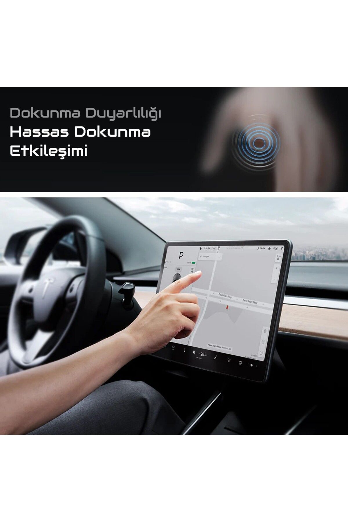 Engo-Transparent Nano Compatible with Tesla Model Y Screen Protector 15 inch 4
