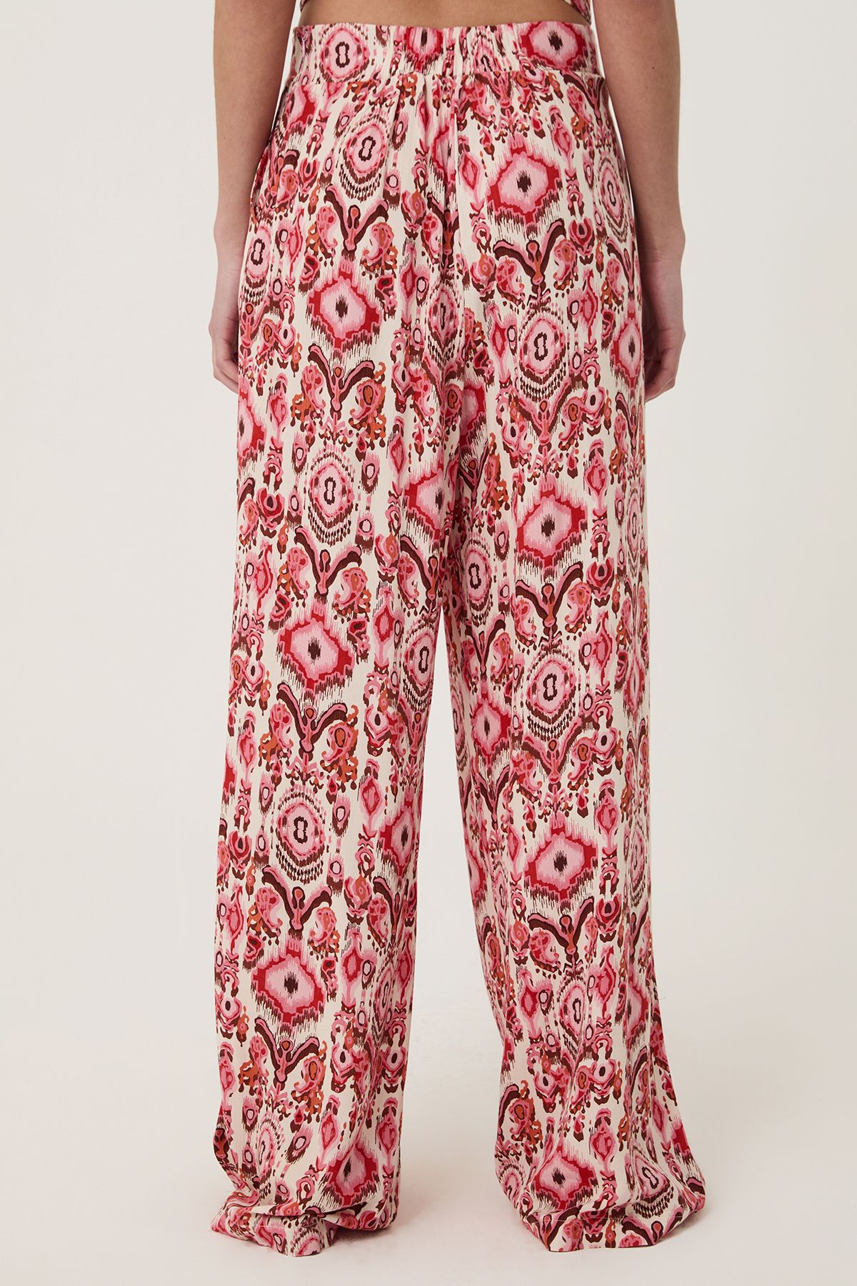Quzu-Patterned Trousers with Elastic Waist Red 5