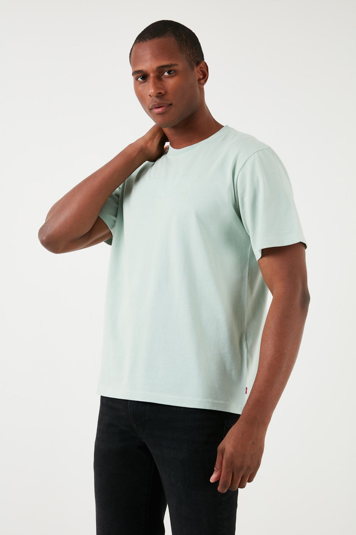تی شرت آبی مردانه پیراهن مناسب پنبه ای A2082 Levi's
