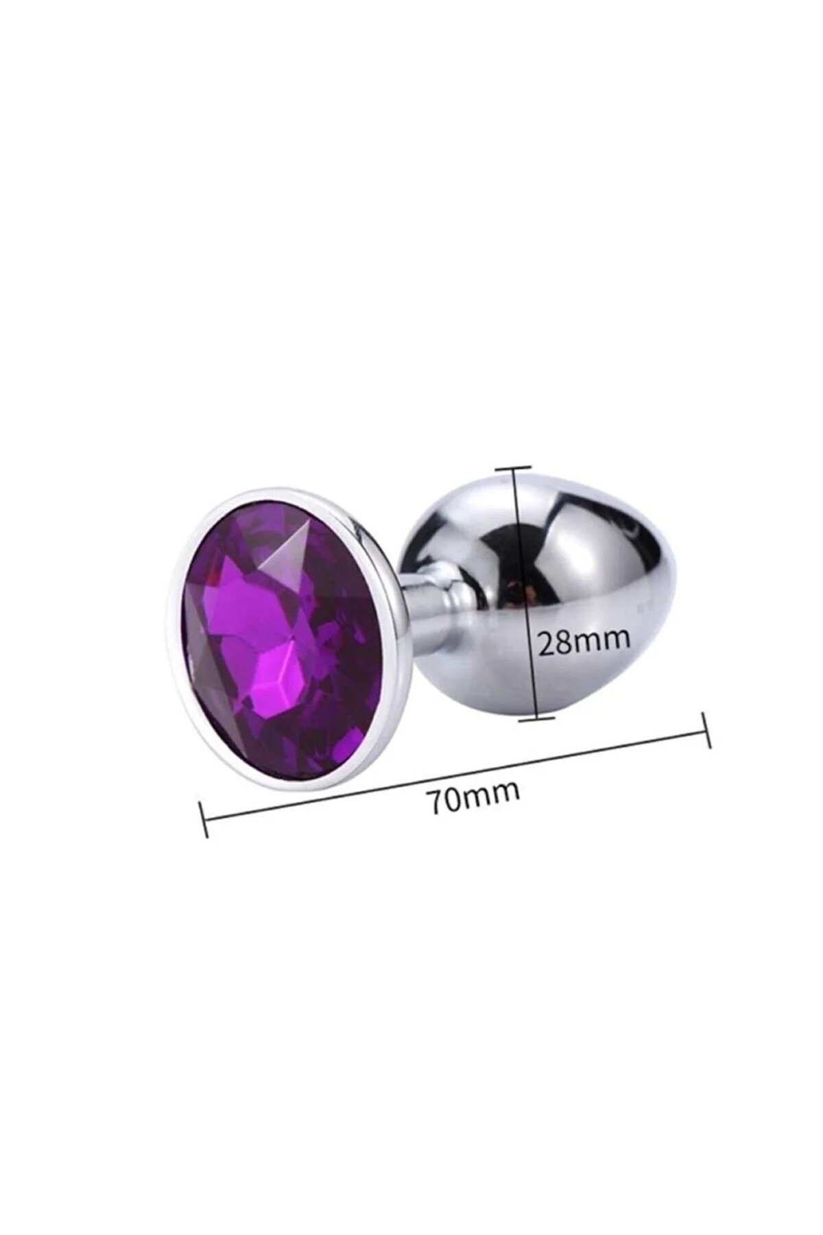 Metal Mor Taşlı Anal Vajinal Plug Tıpa Dildo 2