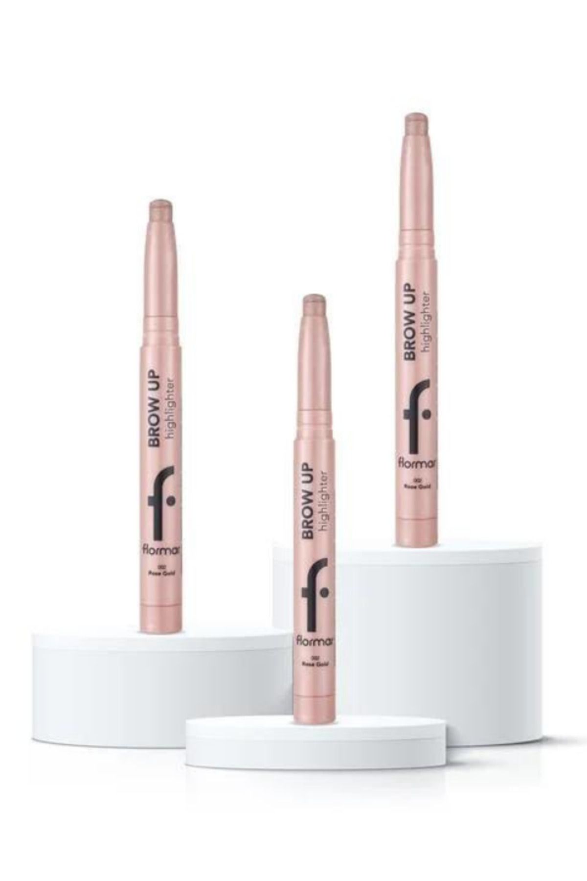 Flormar قلم حاشیه‌کشی که ابروها را پر می‌کند مجموعه 3 عددی /012 رزگلد هایلایت