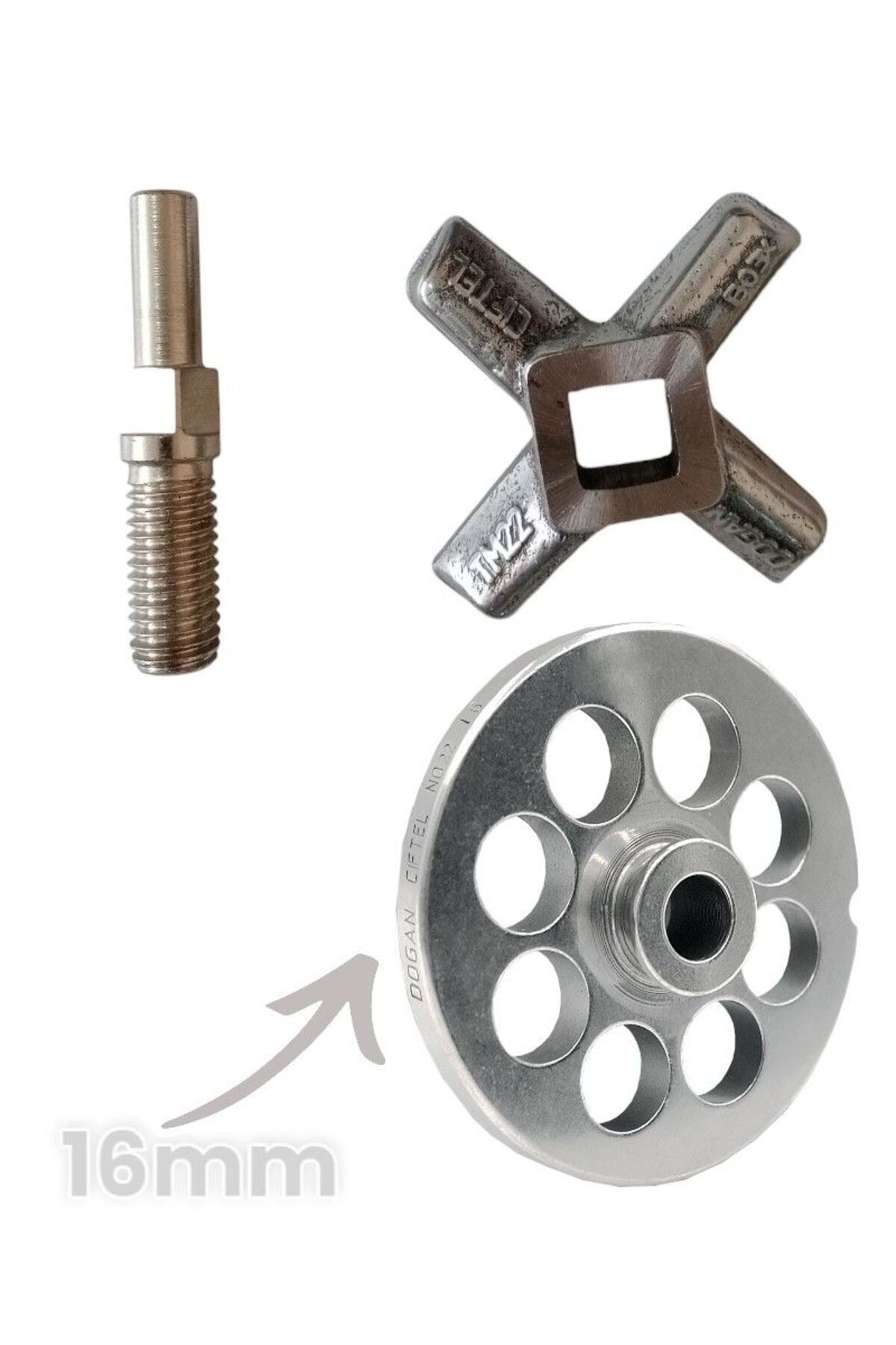 22 No. Meat Grinder Spare Parts Born Double/ SSAF Mirror-16mm + Knife-Shaft I Want