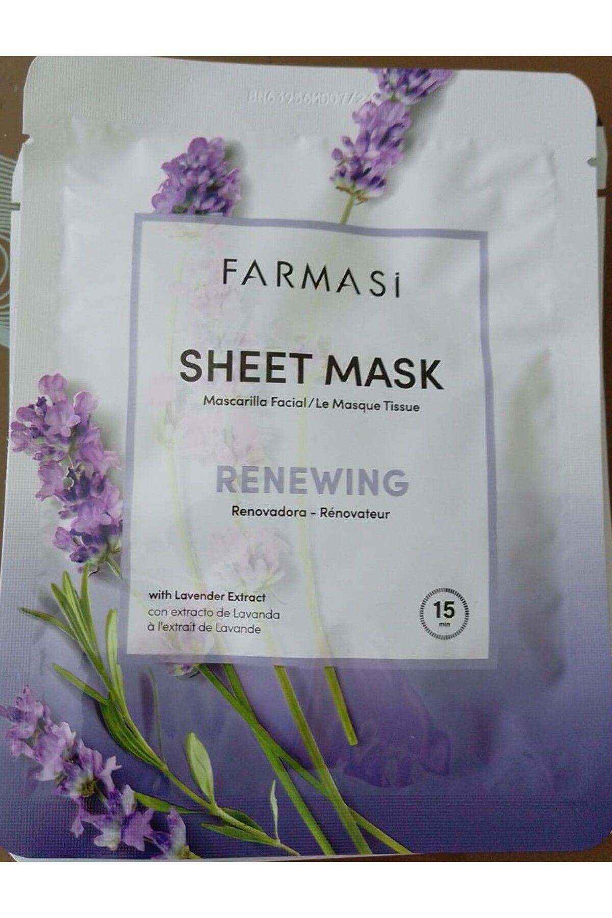 ماسک کاغذی یکبار مصرف تجدید کننده اسطوخودوس 28 گرم. Farmasi