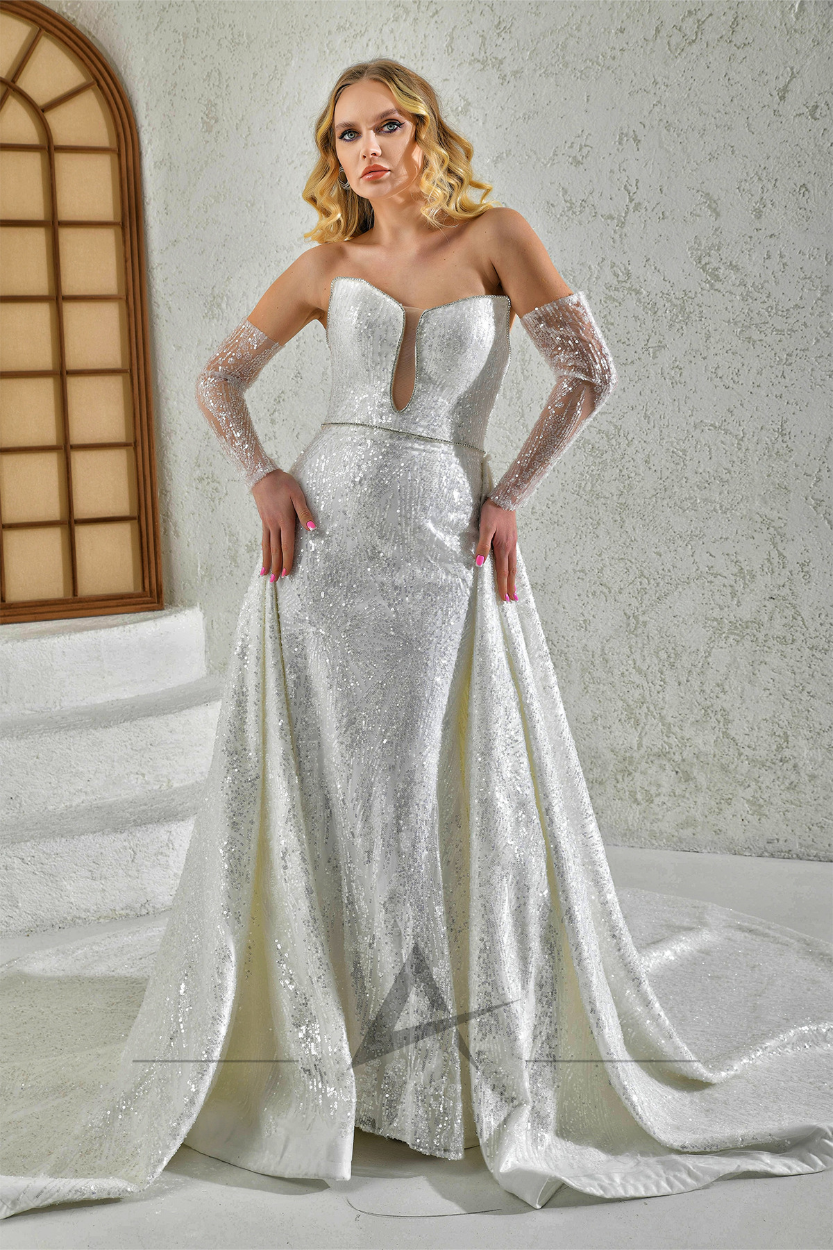 Fishtail Wedding Dress with Detachable Tail (AL307-23)
