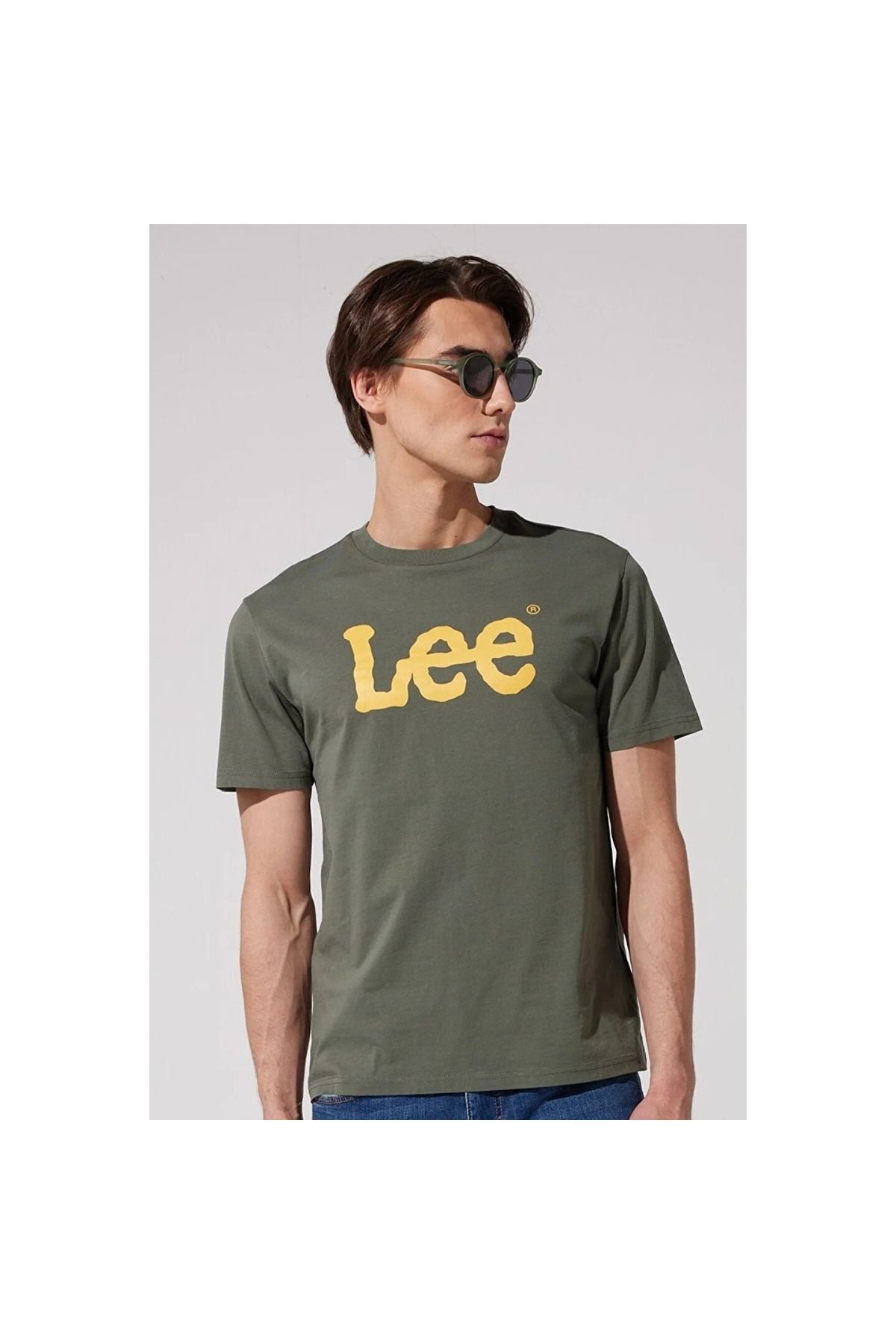 Lee مجموعه اتحادیه اروپا Big Logo Men's Khaki Bike T shirt