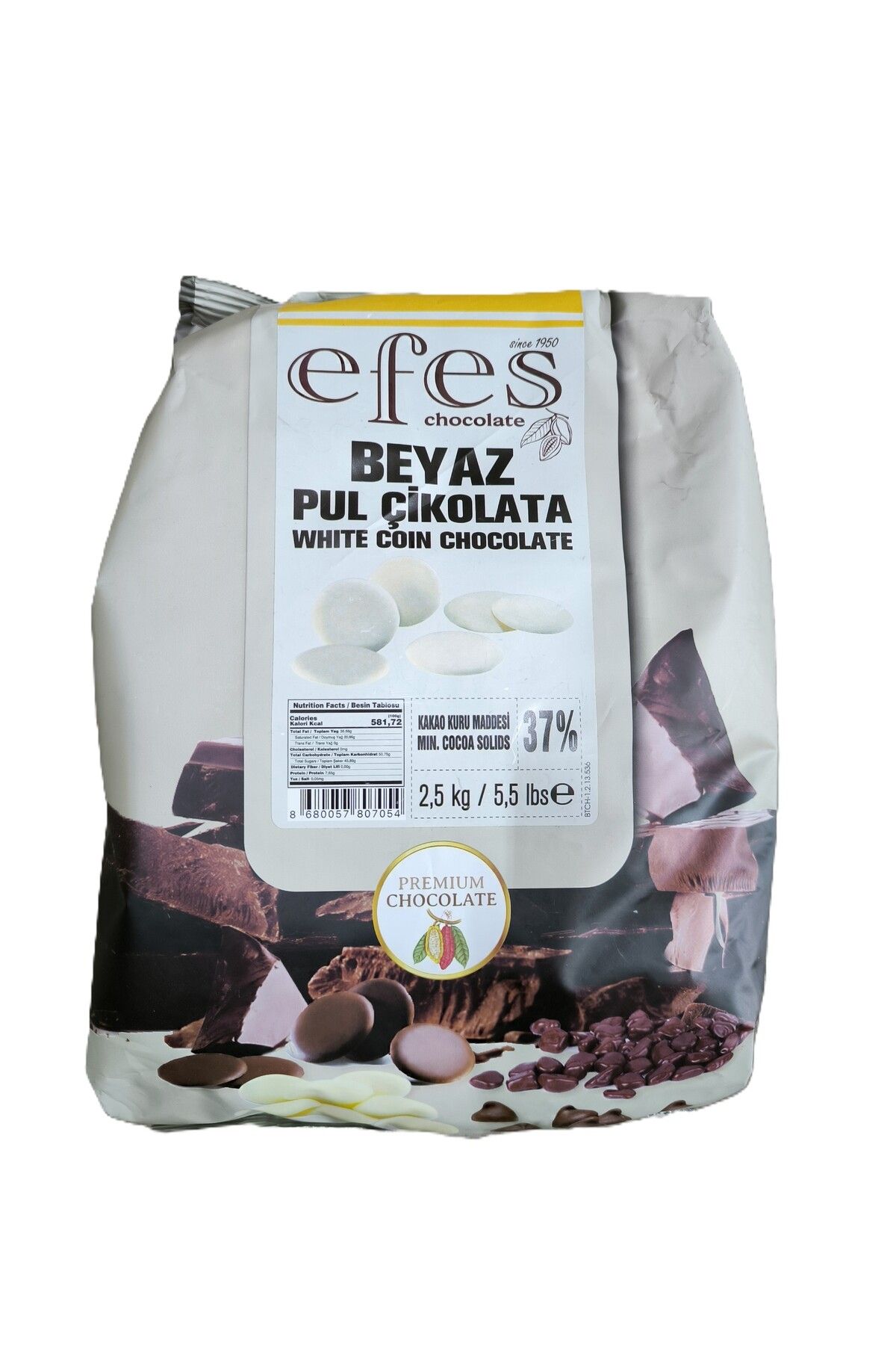 EFES ÇİKOLATA Fildişi Pul Çikolata %37 2.5kg