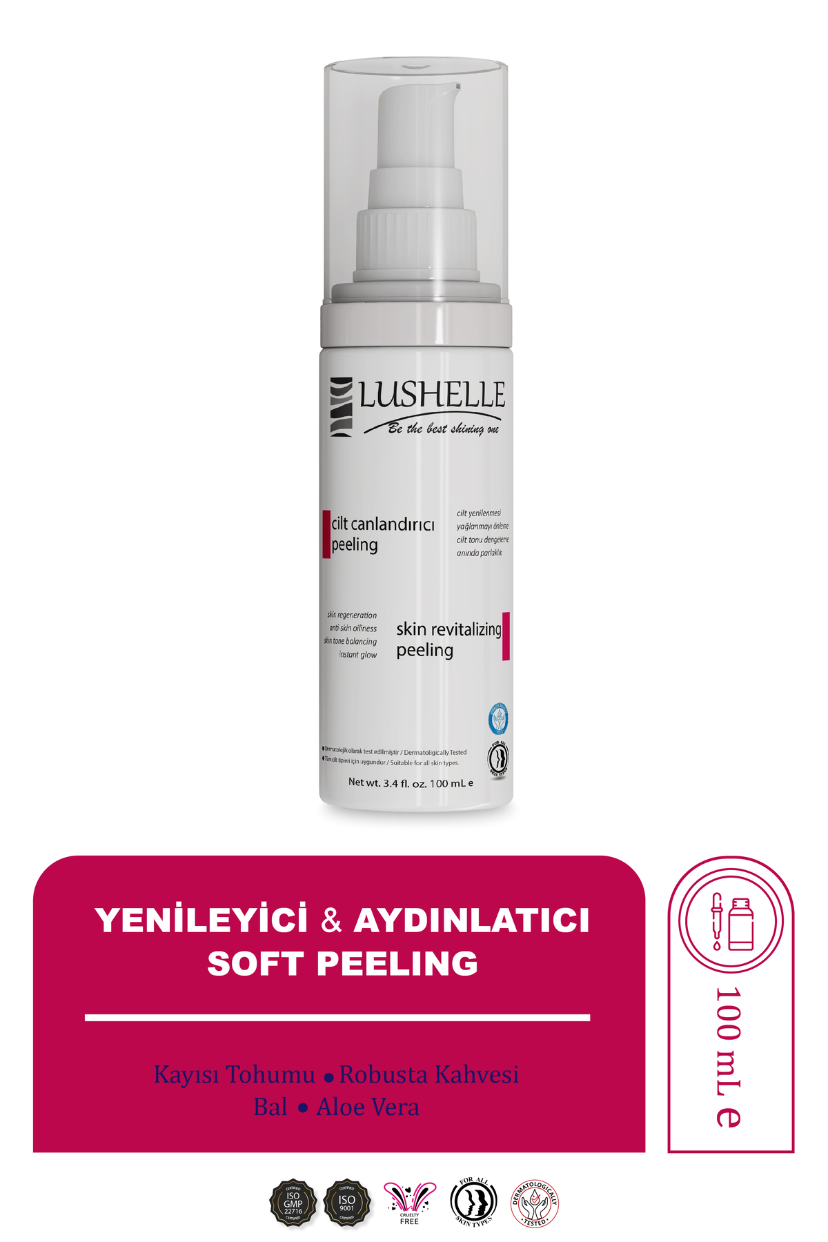 Lushelle Cilt Canlandırıcı Soft Peeling 100 ml - Anında Parlaklık Verir