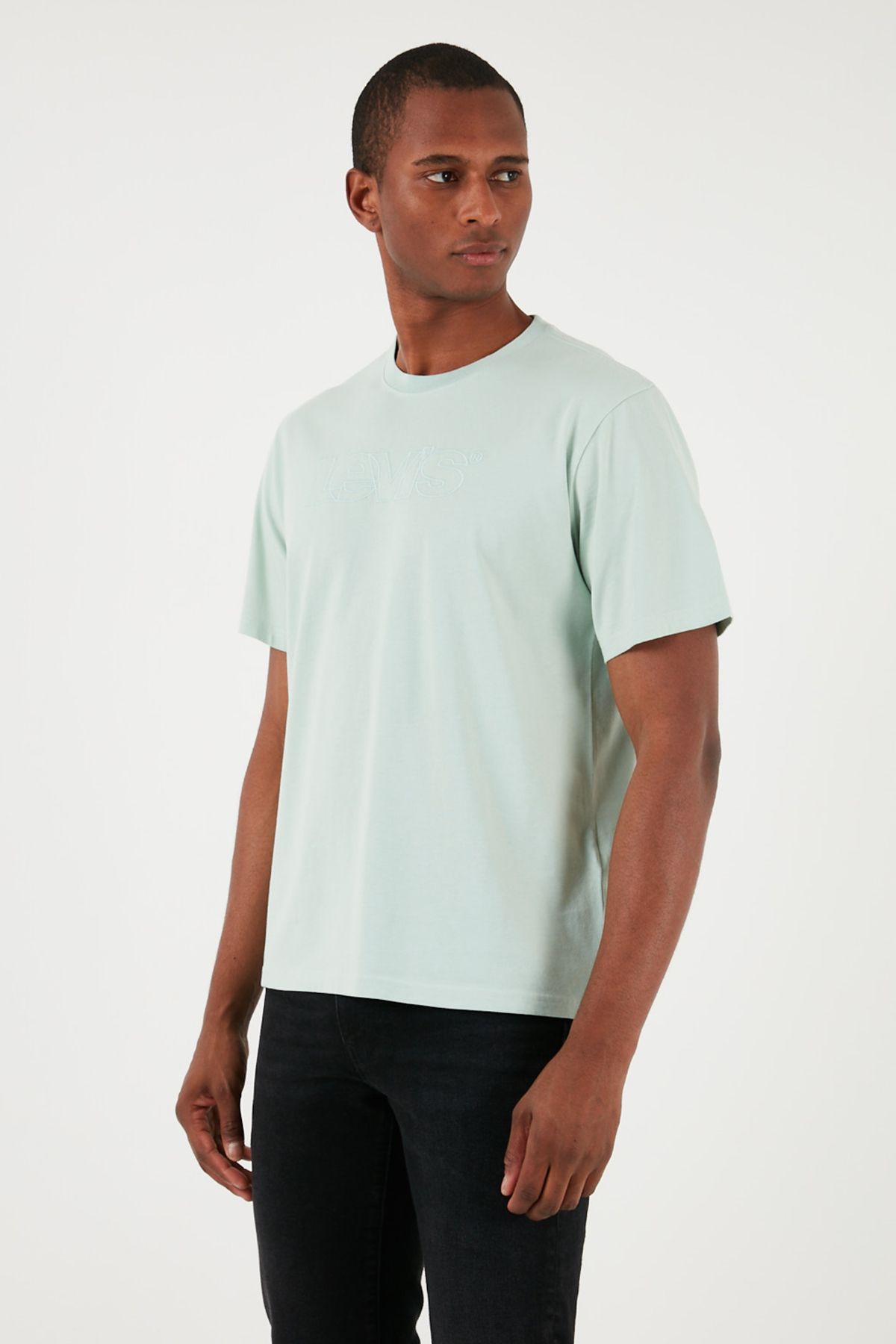 تی شرت آبی مردانه پیراهن مناسب پنبه ای A2082 Levi's