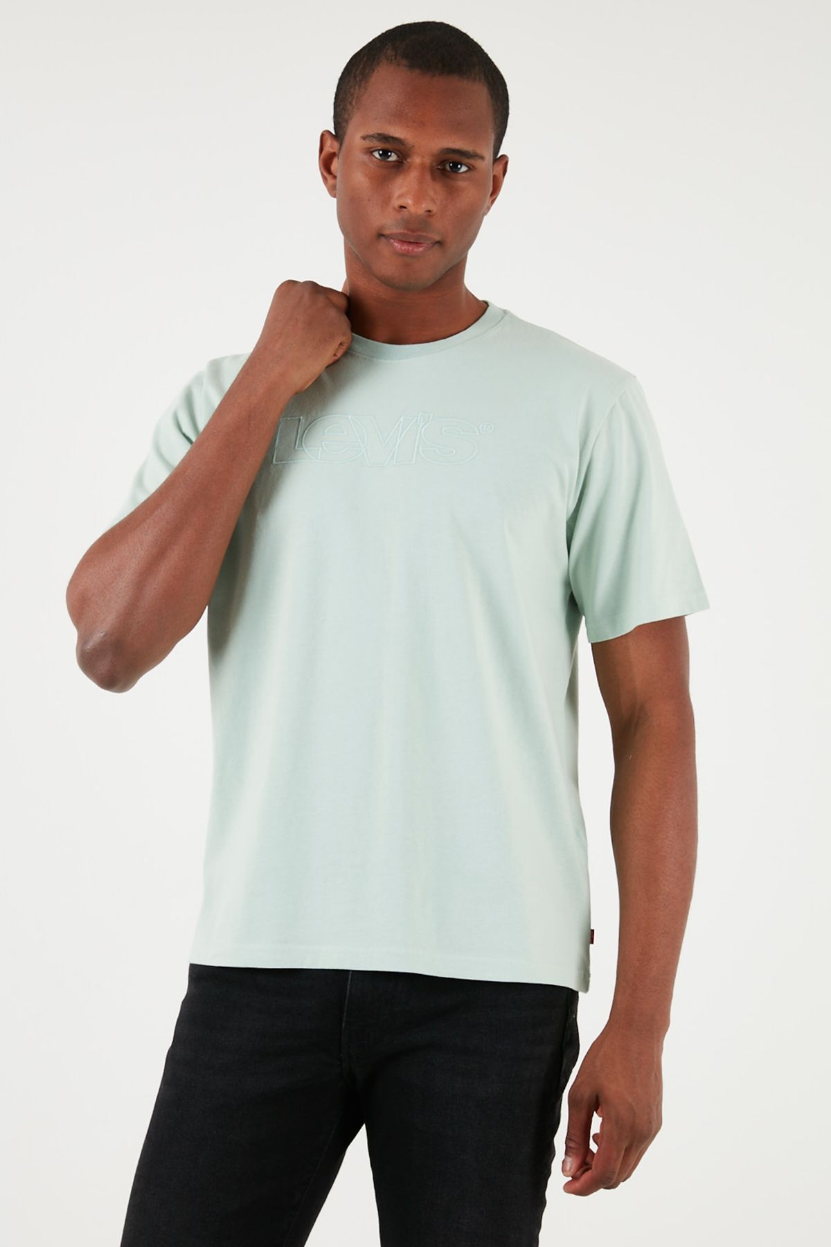 تی شرت آبی مردانه پیراهن مناسب پنبه ای A2082 Levi's