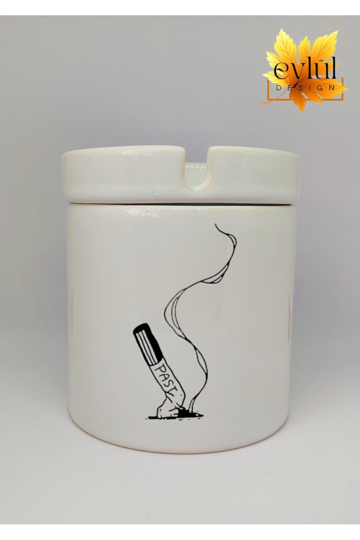 Past Custom Design Printed Ceramic Ashtray Odorless Culvert
