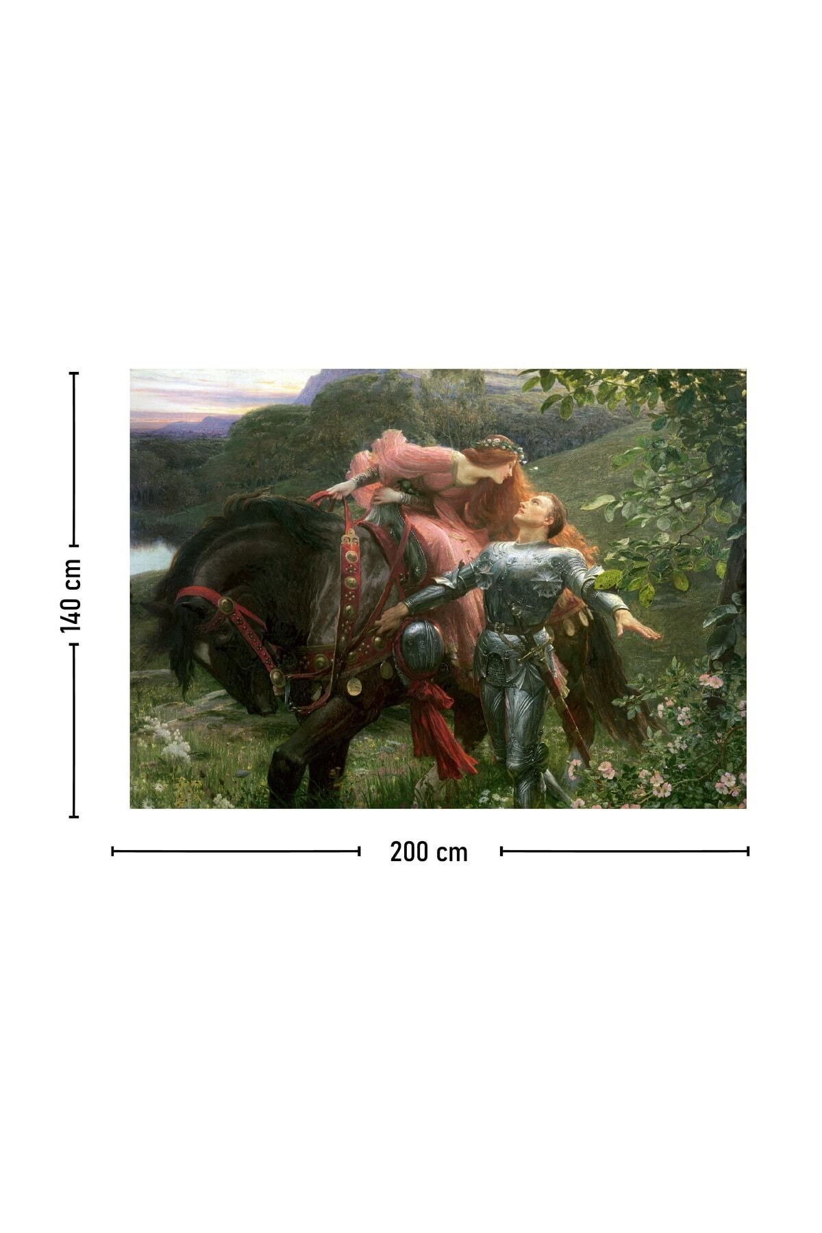 Merhametsiz Güzel Kadın John William Waterhouse Tablosu Pamuklu Kumaş Yağlı Boya Dokulu Duvar Kağıdı