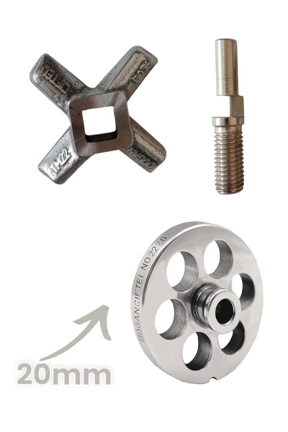 22 No. Meat Grinder Spare Parts Rising Double/ SSAF Mirror-20mm + Knife-Shaft I Want