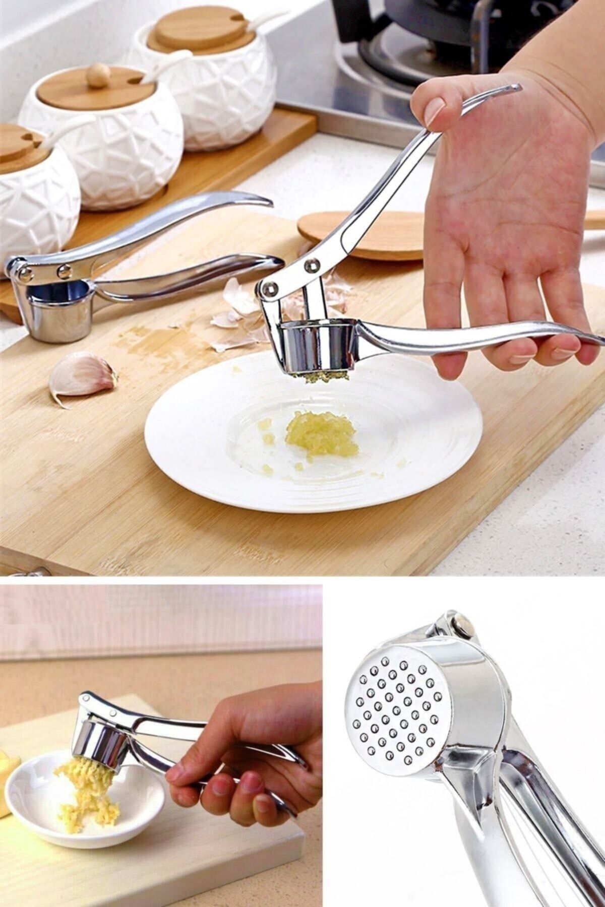 Deco Elit-Garlic Paste Steel Garlic Press Stainless 1stQuality Manual Press Tool 4