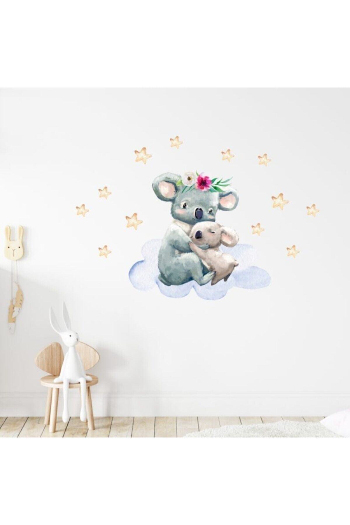 Annesi Yavrusu Sevimli Koala Duvar Sticker Seti