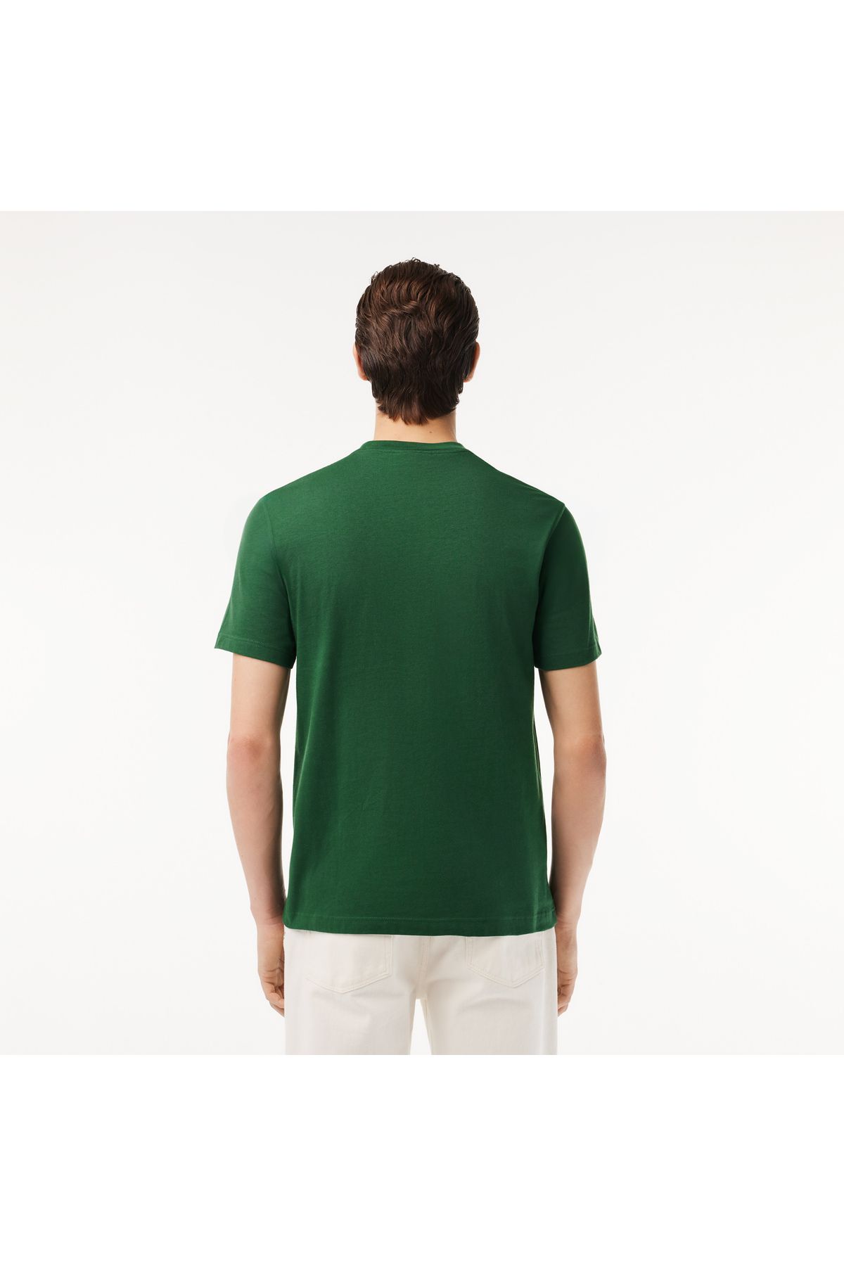 Lacoste یقه دوچرخه مناسب مردانه تی شرت سبز چاپ شده