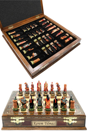 Cooper Chess Premium Büyük El Yapımı Kutulu Ceviz Satranç Takımı – Kral Arthu...
