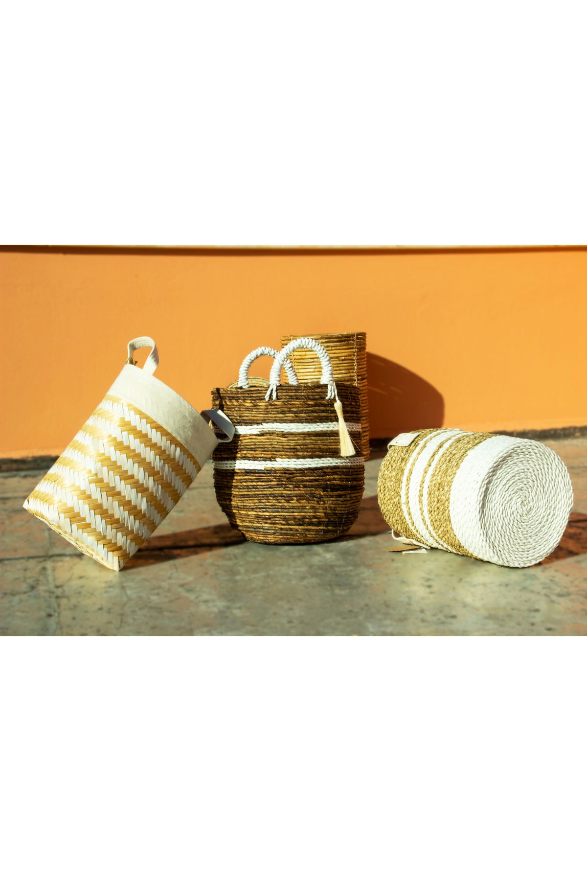 KANCAEV-Dark Brown Banana Shell - Tasseled, Deep Round Basket, Medium 3