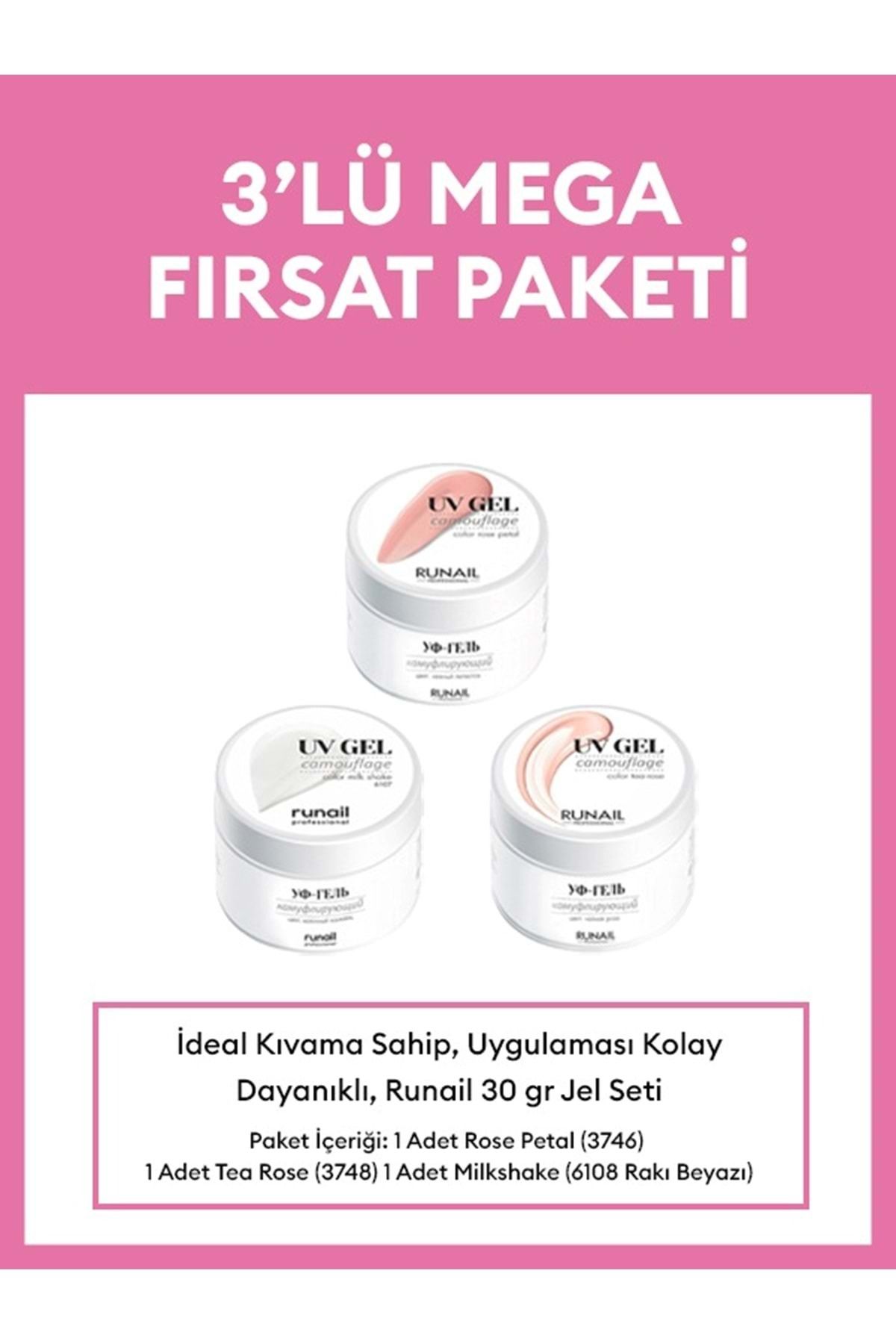 RUNAIL Uv Gel 30 gr 3746-3748-6108 Set 3 Lü Fiyatı, Yorumları - Trendyol