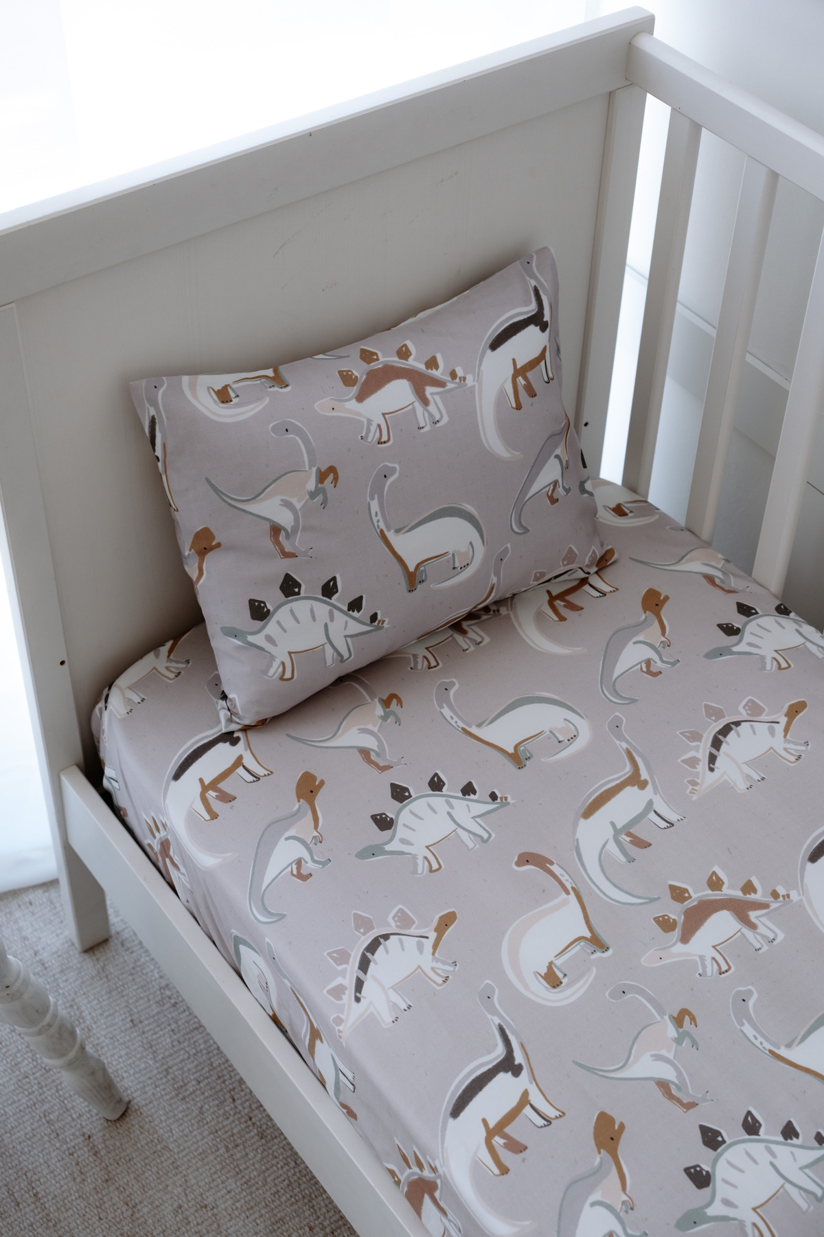 NOU-Organic Single Fitted Sheet Set with Dinosaur - Dinosaurs 1