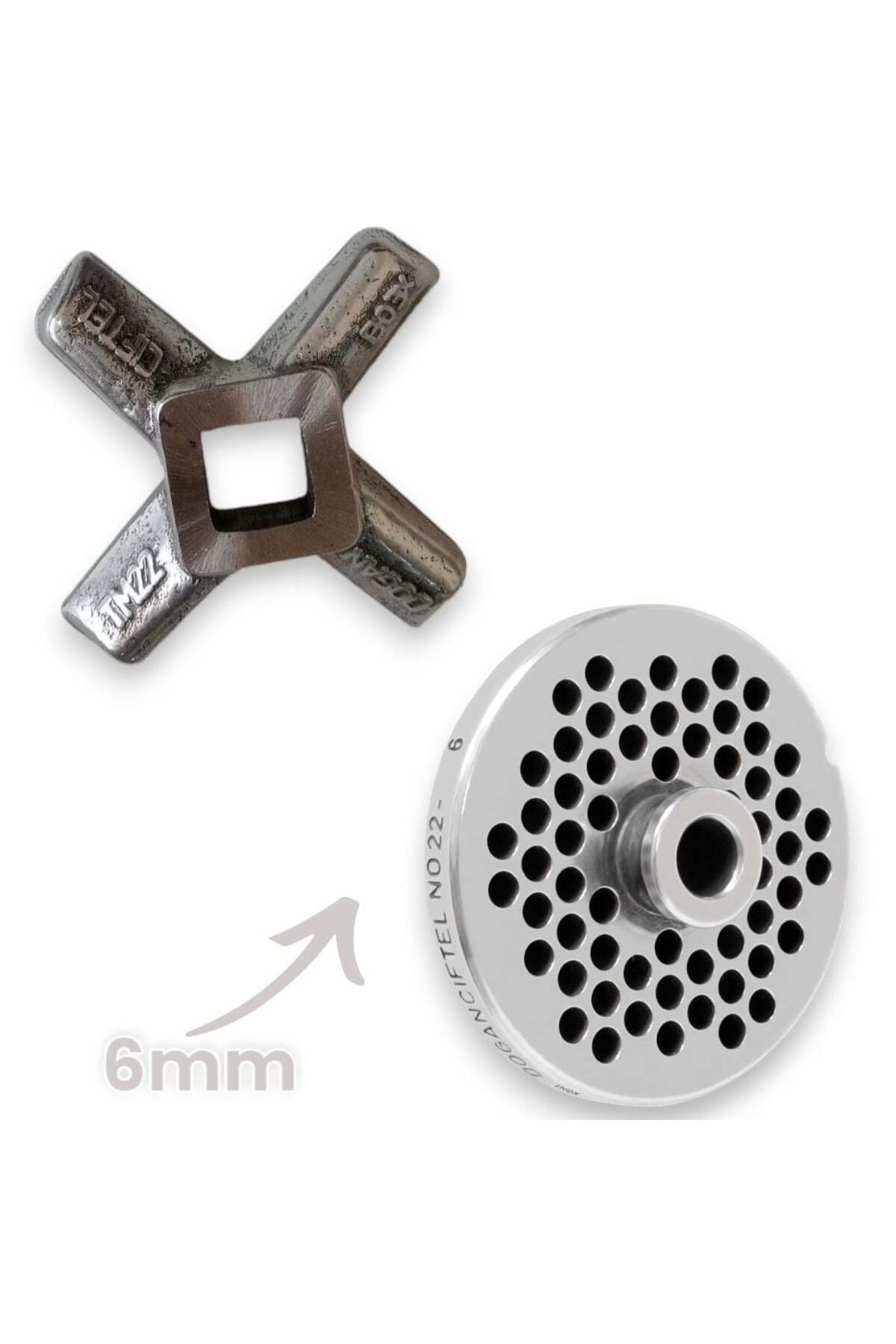 22 No Meat Grinder Spare Parts Rising Double / SSAF Mirror-6mm + Knife-Spindle I Don't Want