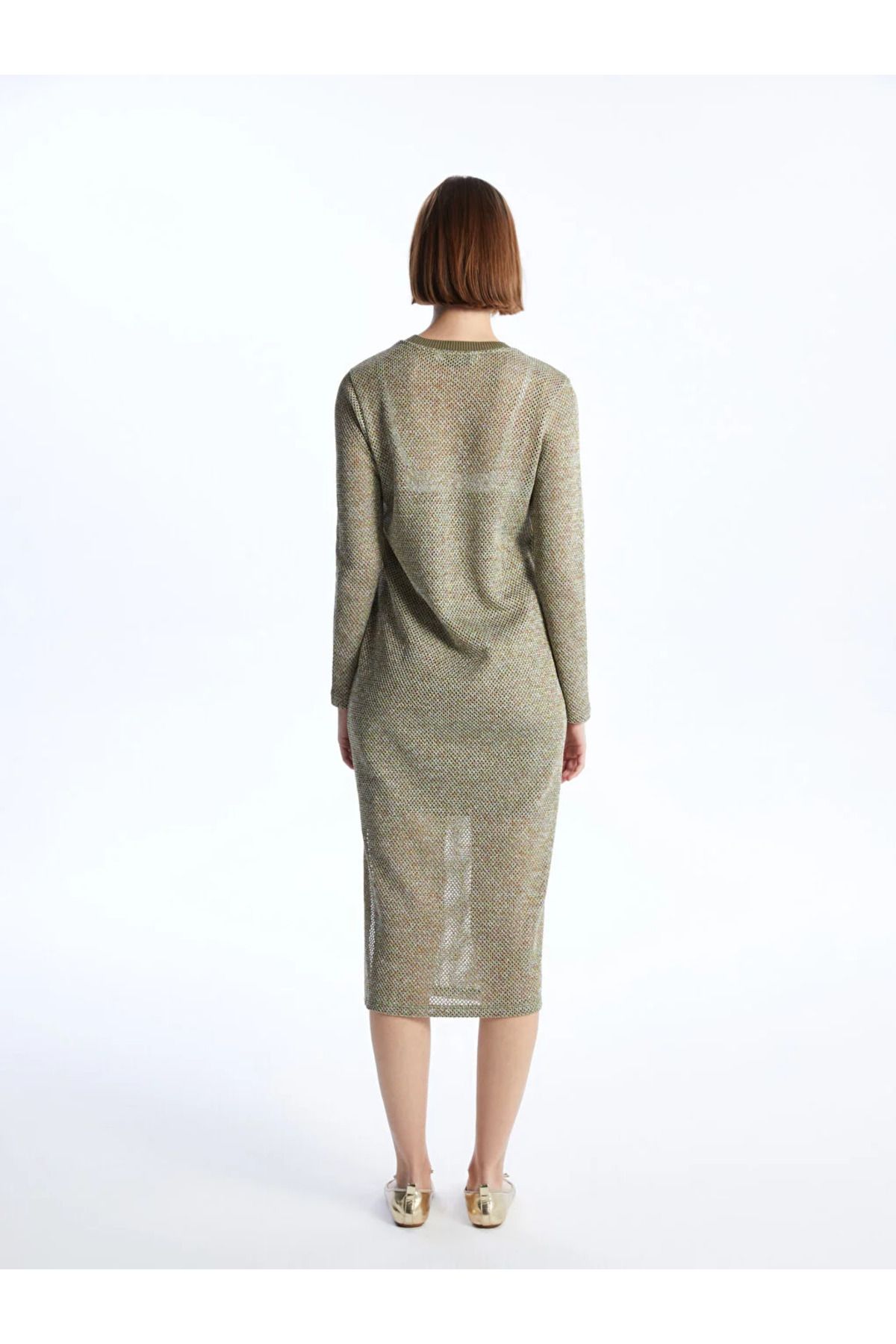 New collection Bisiklet Yaka Düz Uzun Kollu Kadın Elbise  city