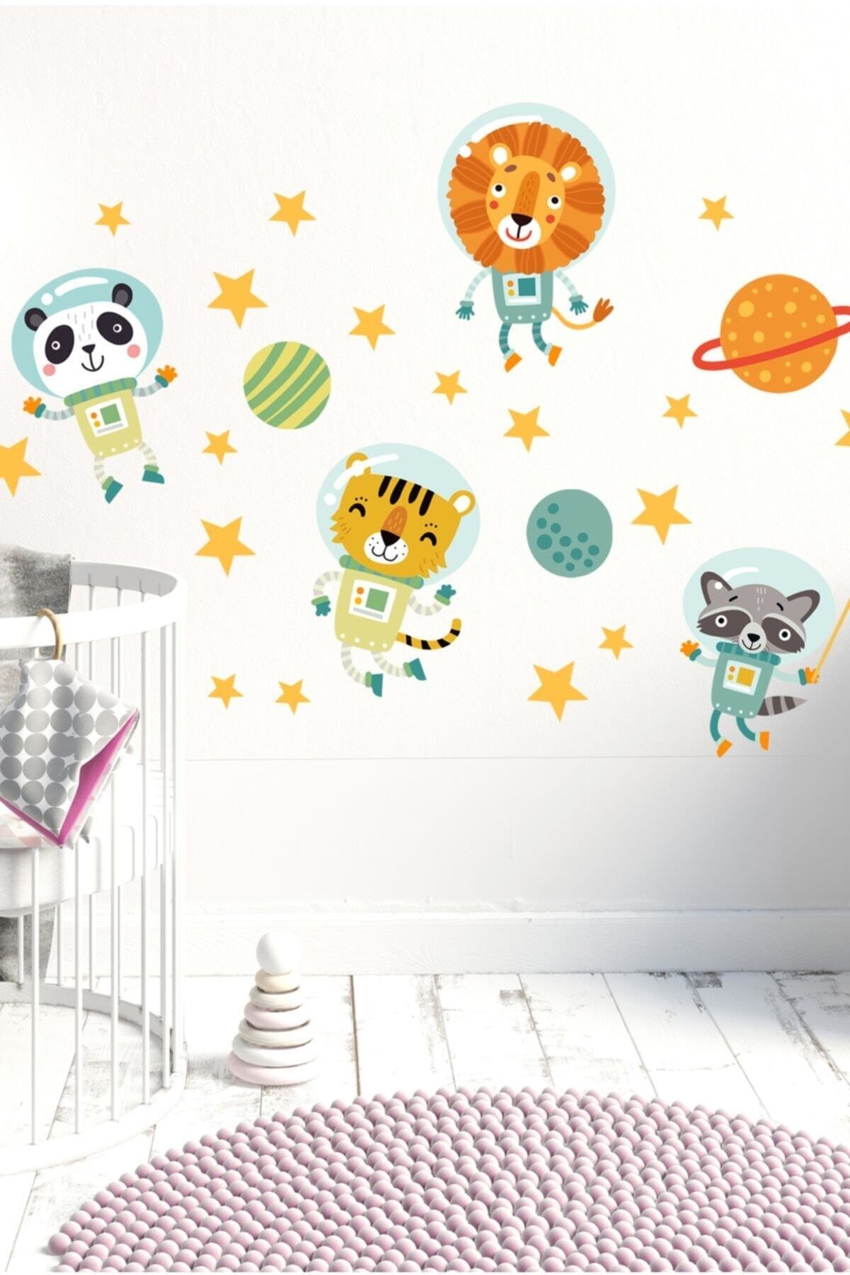 Uzay Temalı Çocuk Duvar Odası Stickerı