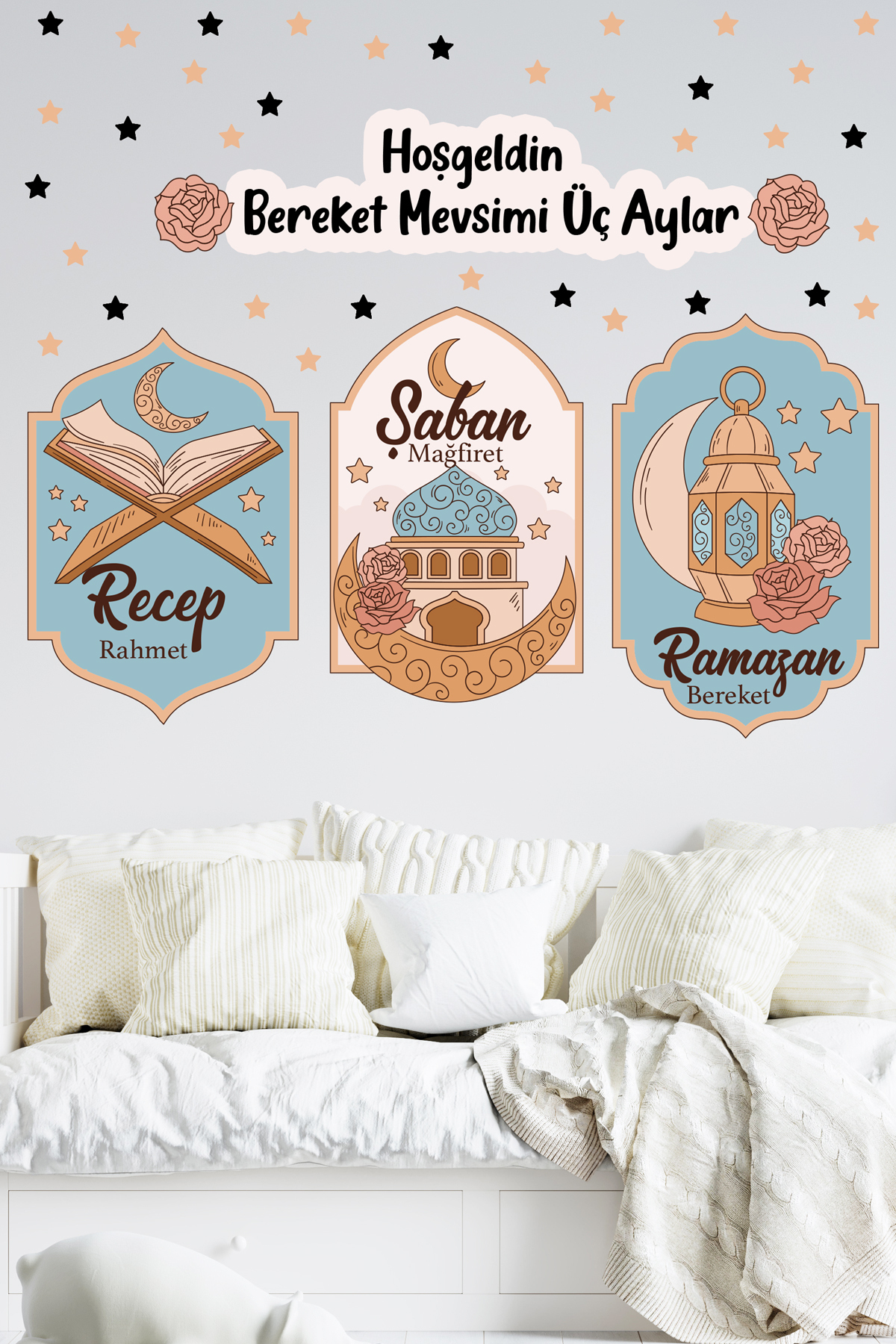 Ramazan Üç Aylar Bereket Mevsimi Recep Şaban Ramazan Cam Kapı Duvar Sticker