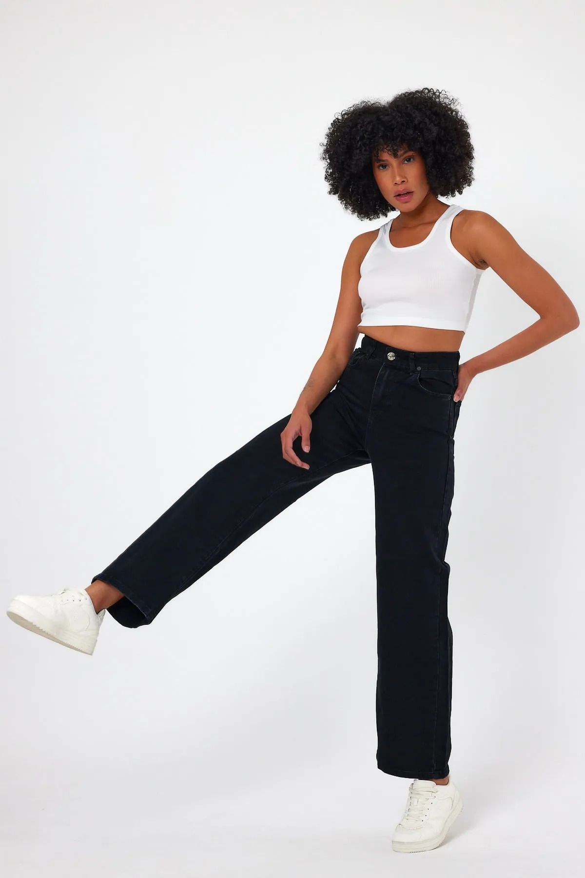 dressmix-Pantaloni negri casual Blugi Lycra Blugi elastici 2