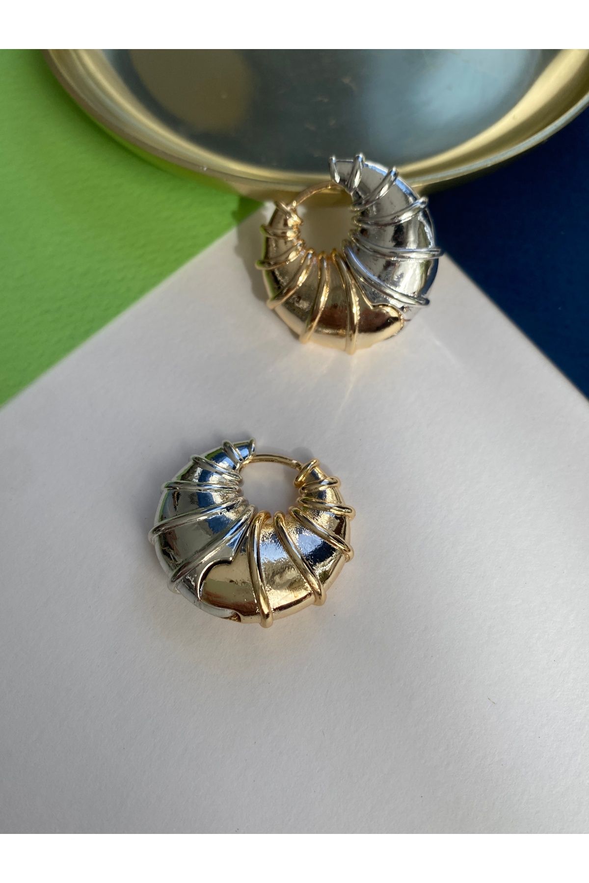 Pinery Jewels-Vip Series - Seashell Brass Plated Earrings Pair 6
